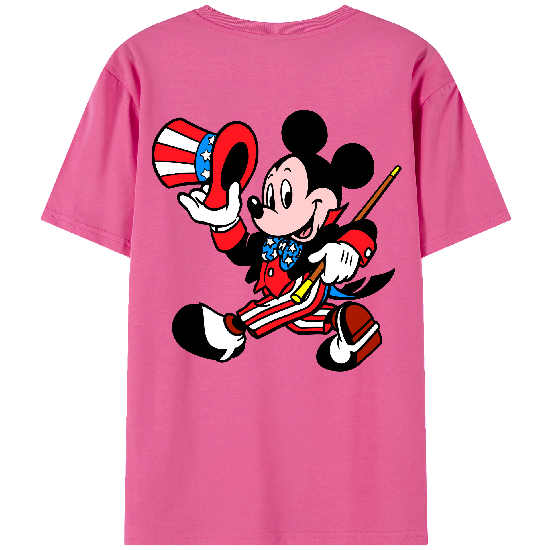 （画像用） ミッキーマウス Mickey Mouse レディース半袖Tシャツ(バックプリント)