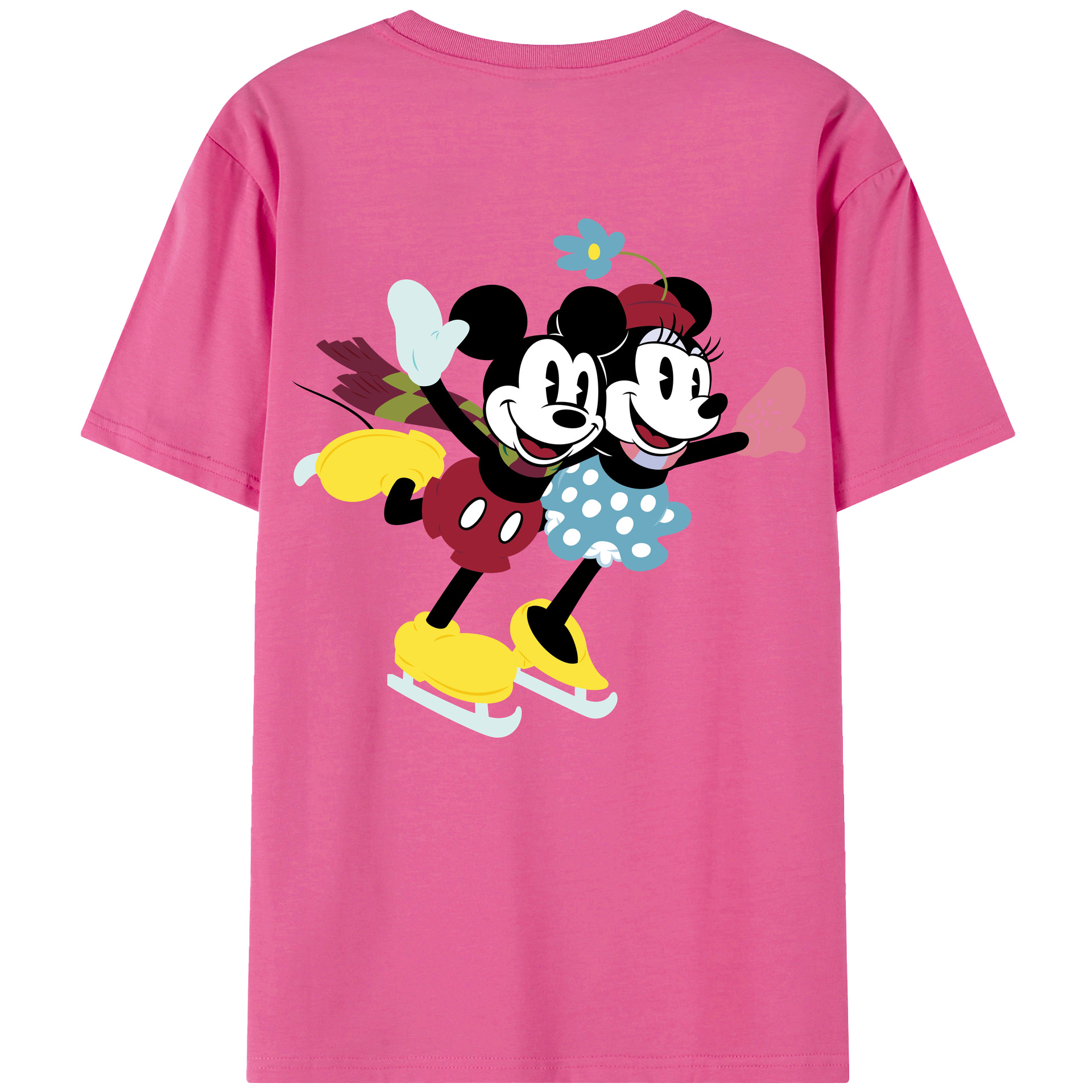 （画像用） ミッキーマウス Mickey Mouse レディース半袖Tシャツ(バックプリント)