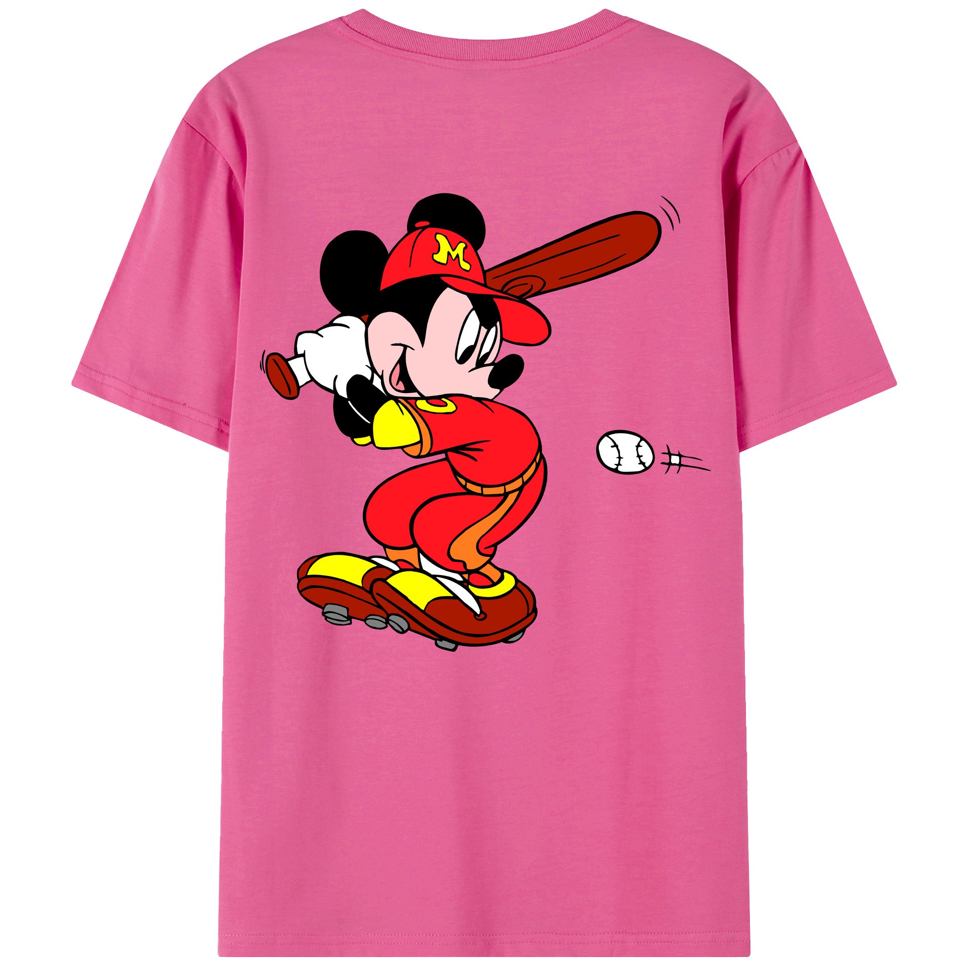 （画像用） ミッキーマウス Mickey Mouse レディース半袖Tシャツ(バックプリント)