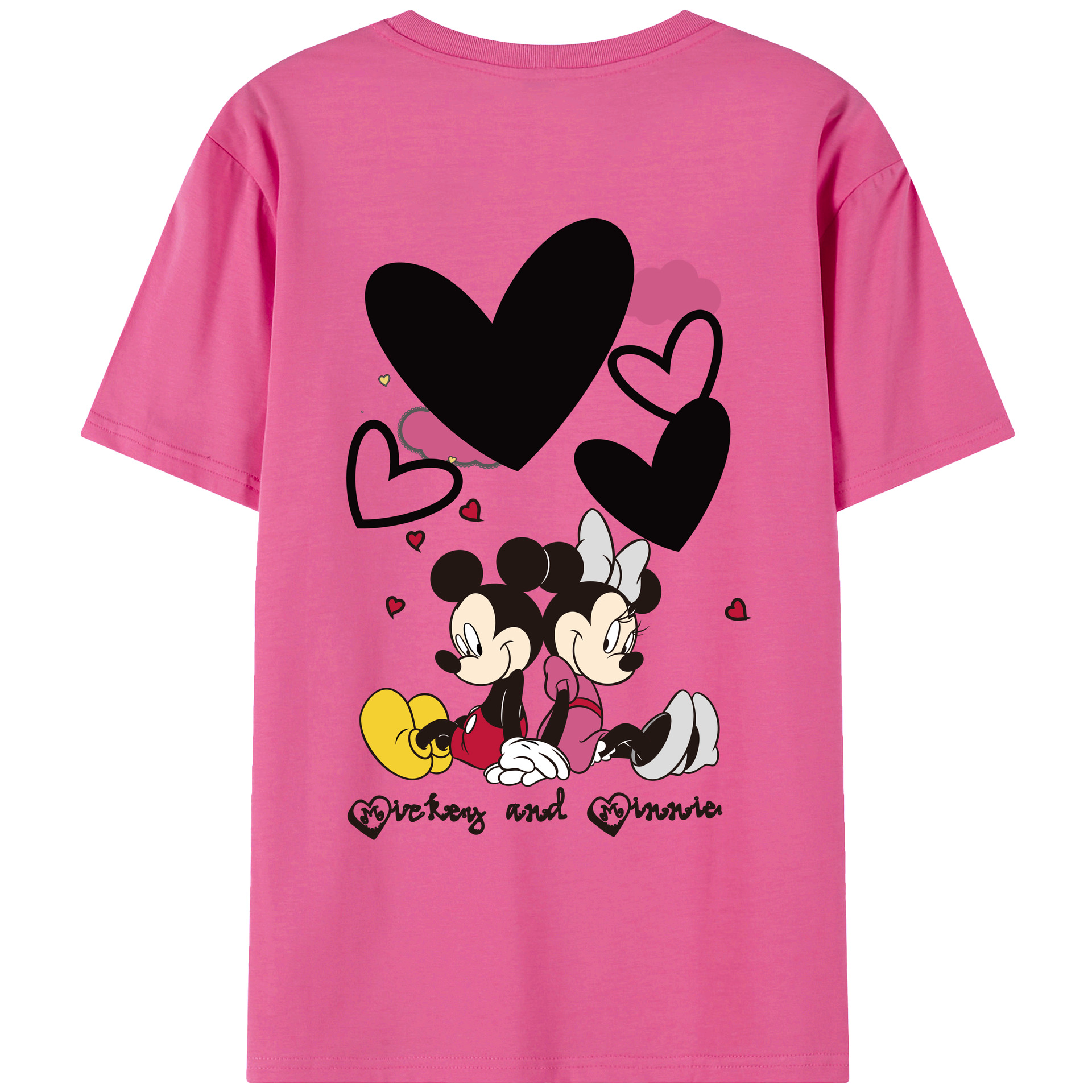（画像用） ミッキーマウス Mickey Mouse レディース半袖Tシャツ(バックプリント)