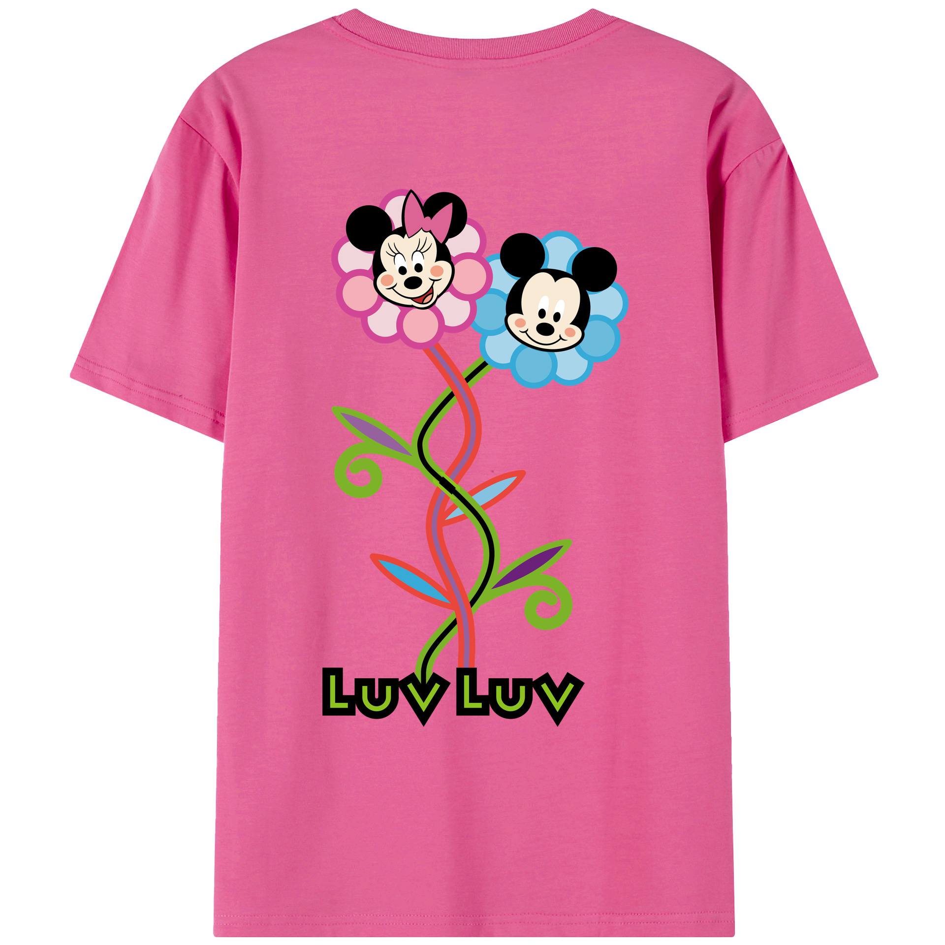 （画像用） ミッキーマウス Mickey Mouse レディース半袖Tシャツ(バックプリント)