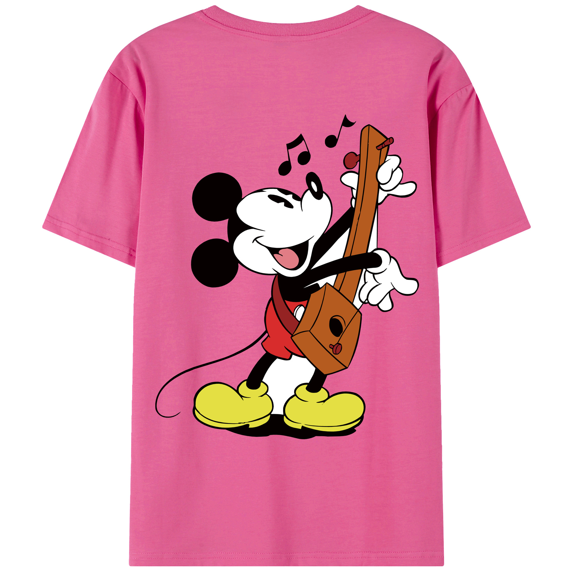 （画像用） ミッキーマウス Mickey Mouse レディース半袖Tシャツ(バックプリント)