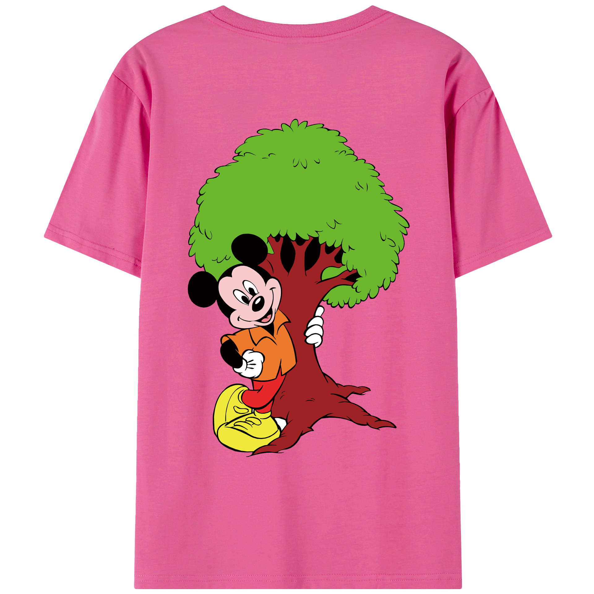（画像用） ミッキーマウス Mickey Mouse レディース半袖Tシャツ(バックプリント)