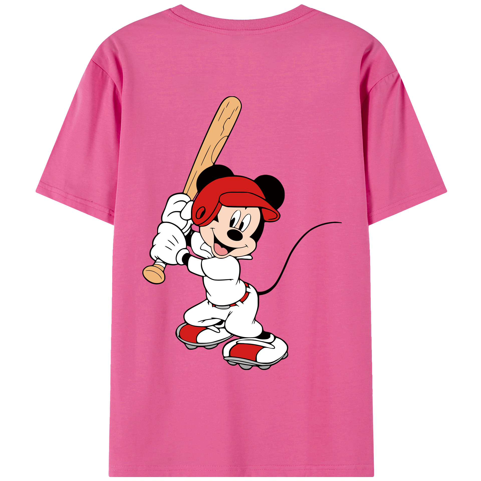 （画像用） ミッキーマウス Mickey Mouse レディース半袖Tシャツ(バックプリント)