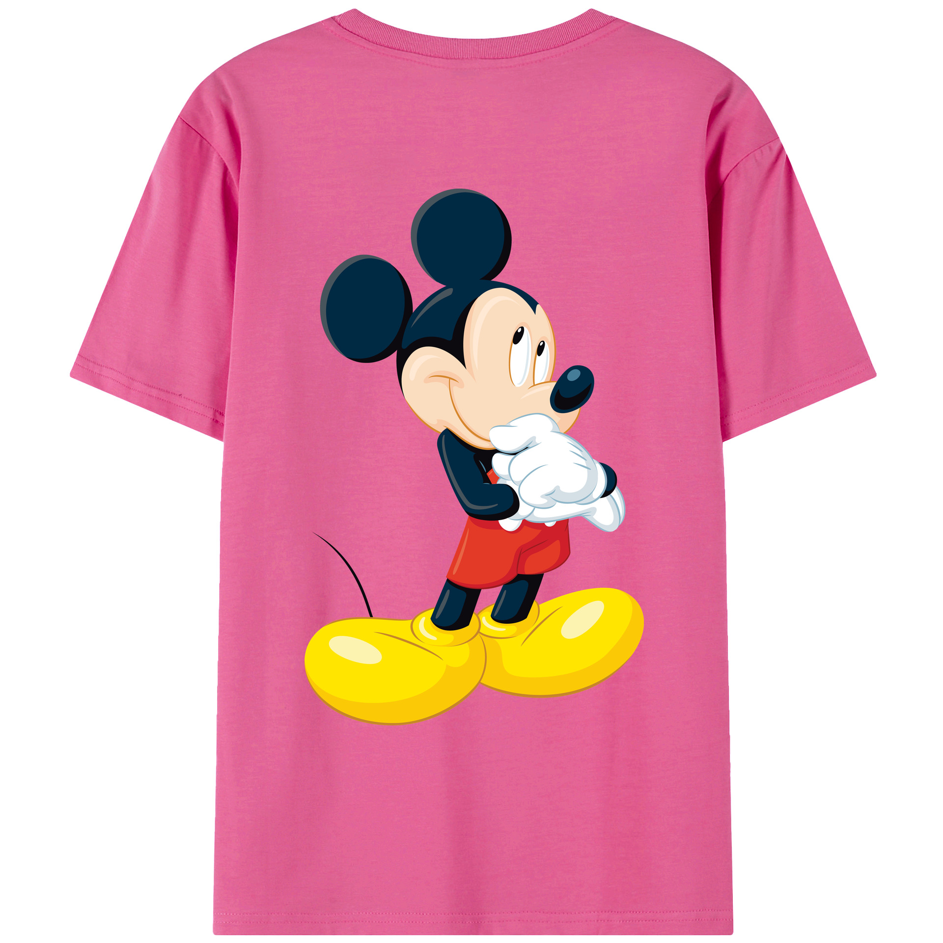 （画像用） ミッキーマウス Mickey Mouse レディース半袖Tシャツ(バックプリント)