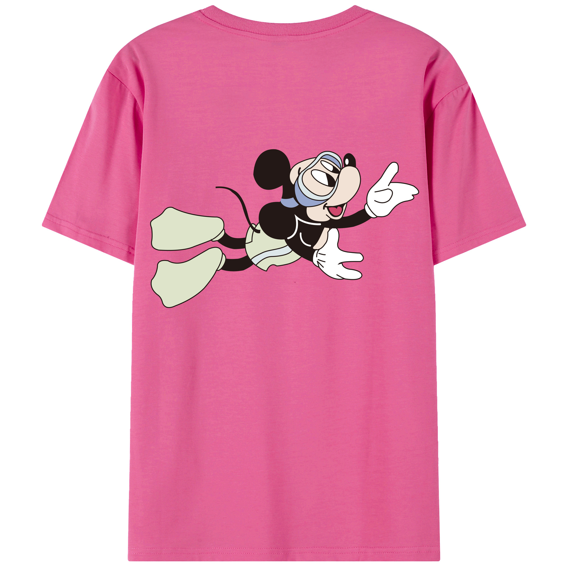ミッキーマウス Mickey Mouse レディース半袖Tシャツ(バックプリント)