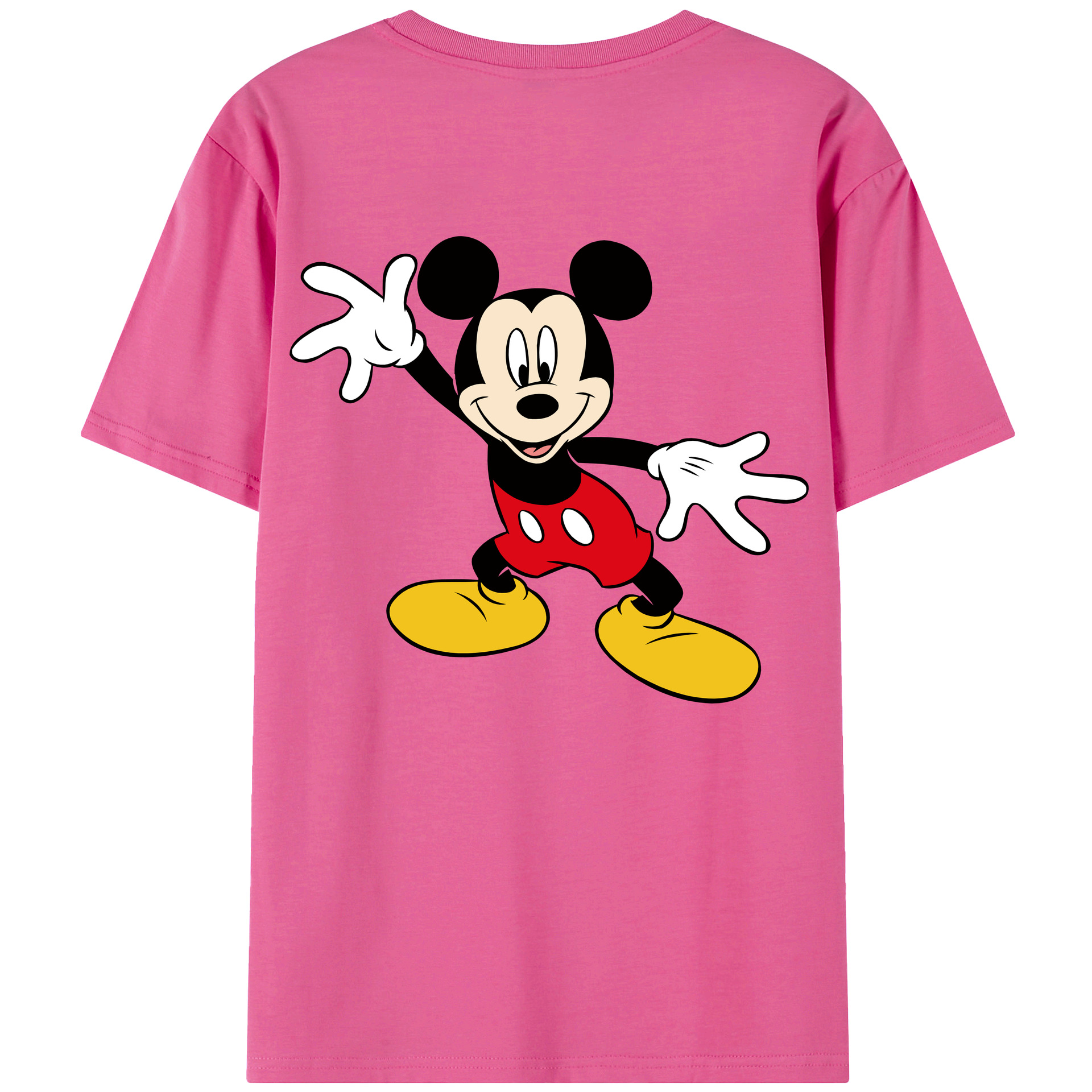 ミッキーマウス Mickey Mouse レディース半袖Tシャツ(バックプリント)