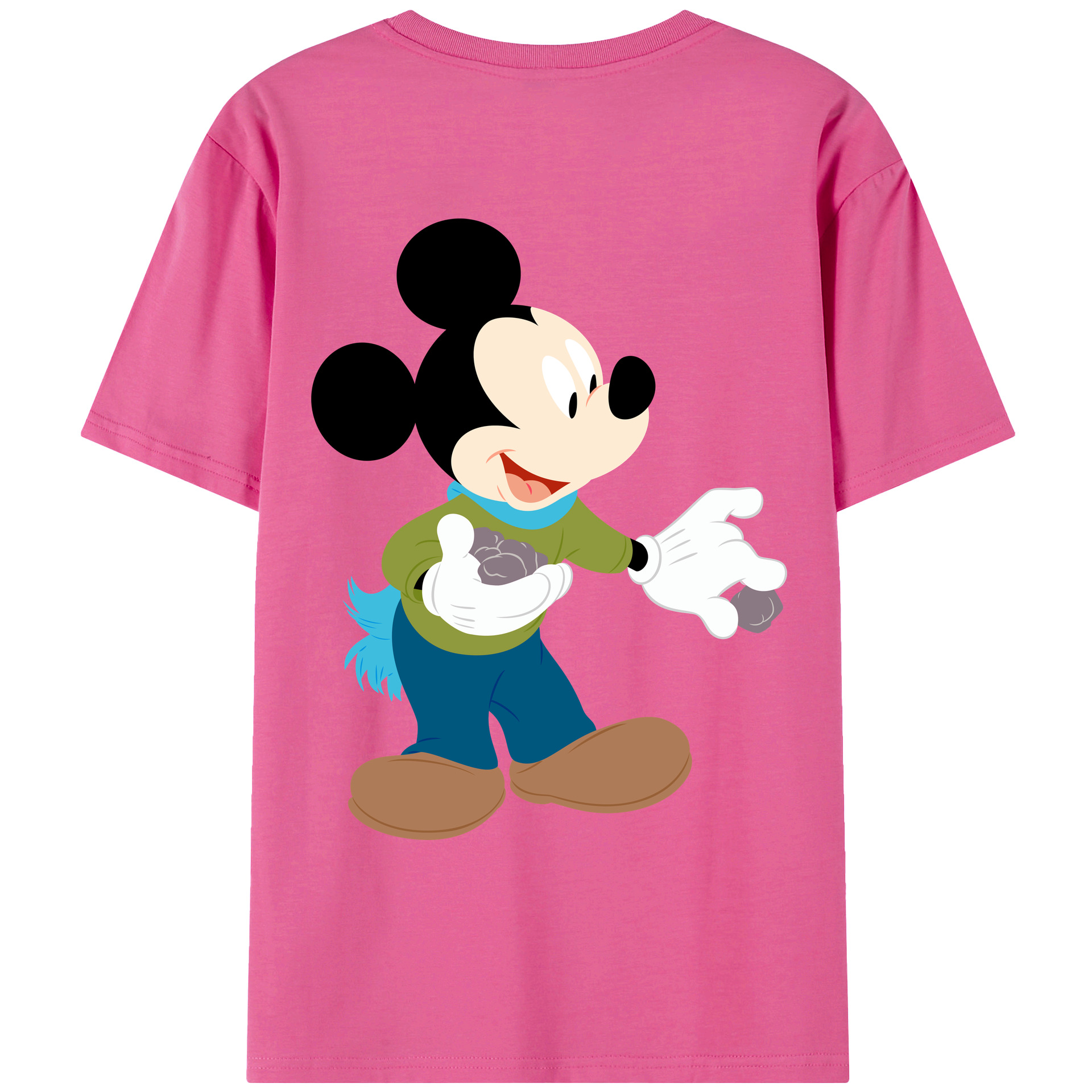 （画像用） ミッキーマウス Mickey Mouse レディース半袖Tシャツ(バックプリント)