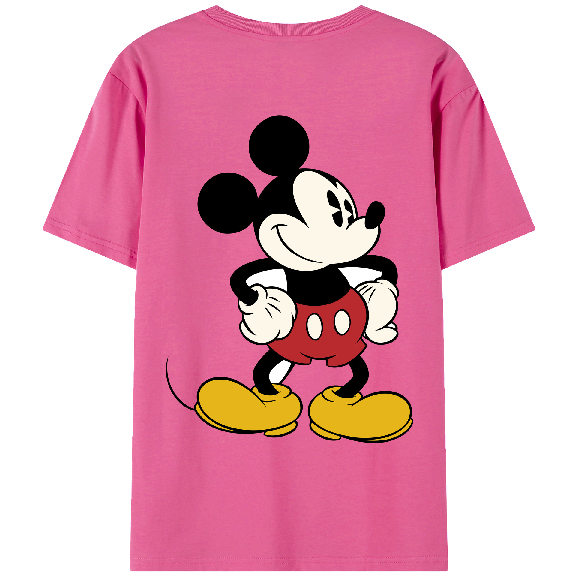 （画像用） ミッキーマウス Mickey Mouse レディース半袖Tシャツ(バックプリント)