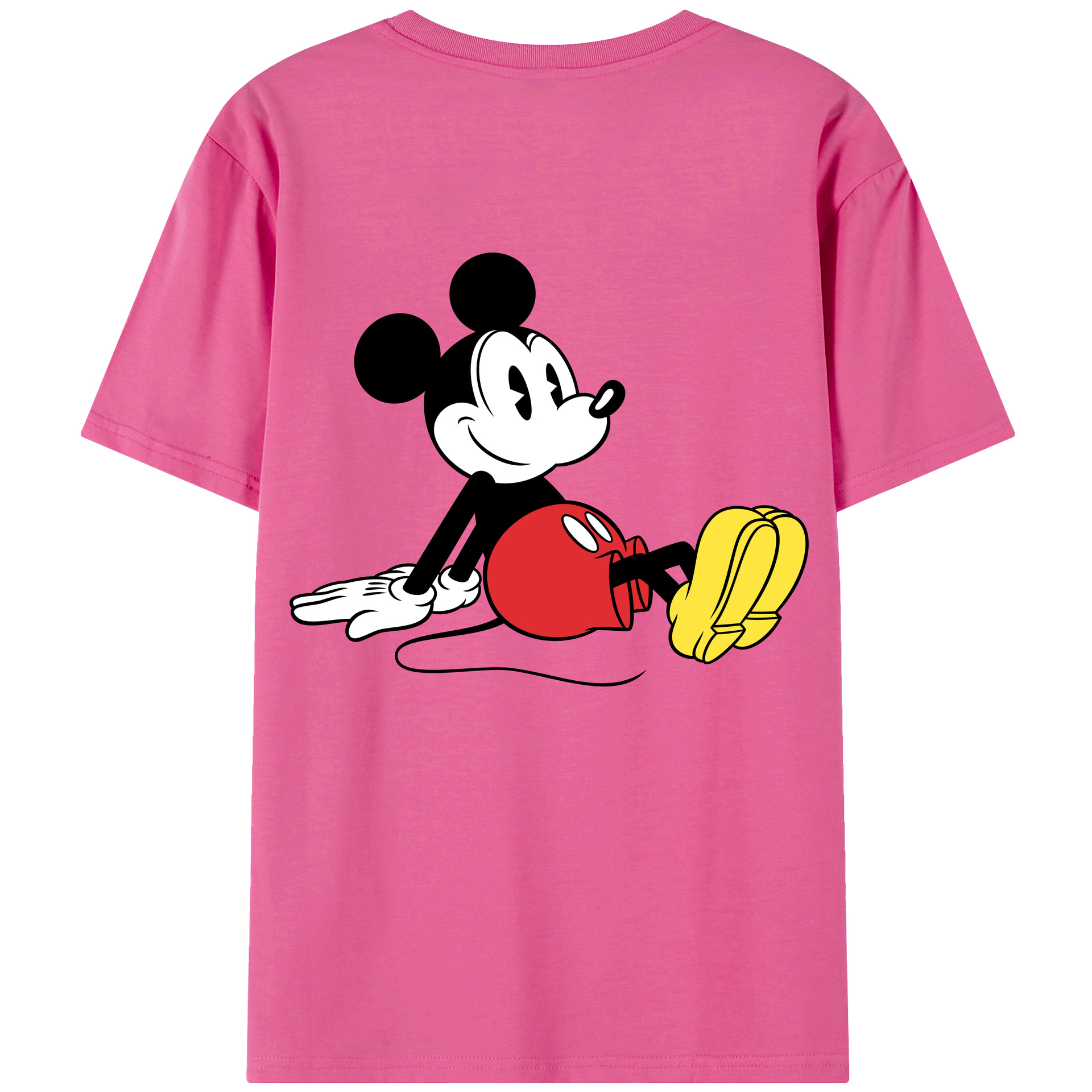 （画像用） ミッキーマウス Mickey Mouse レディース半袖Tシャツ(バックプリント)