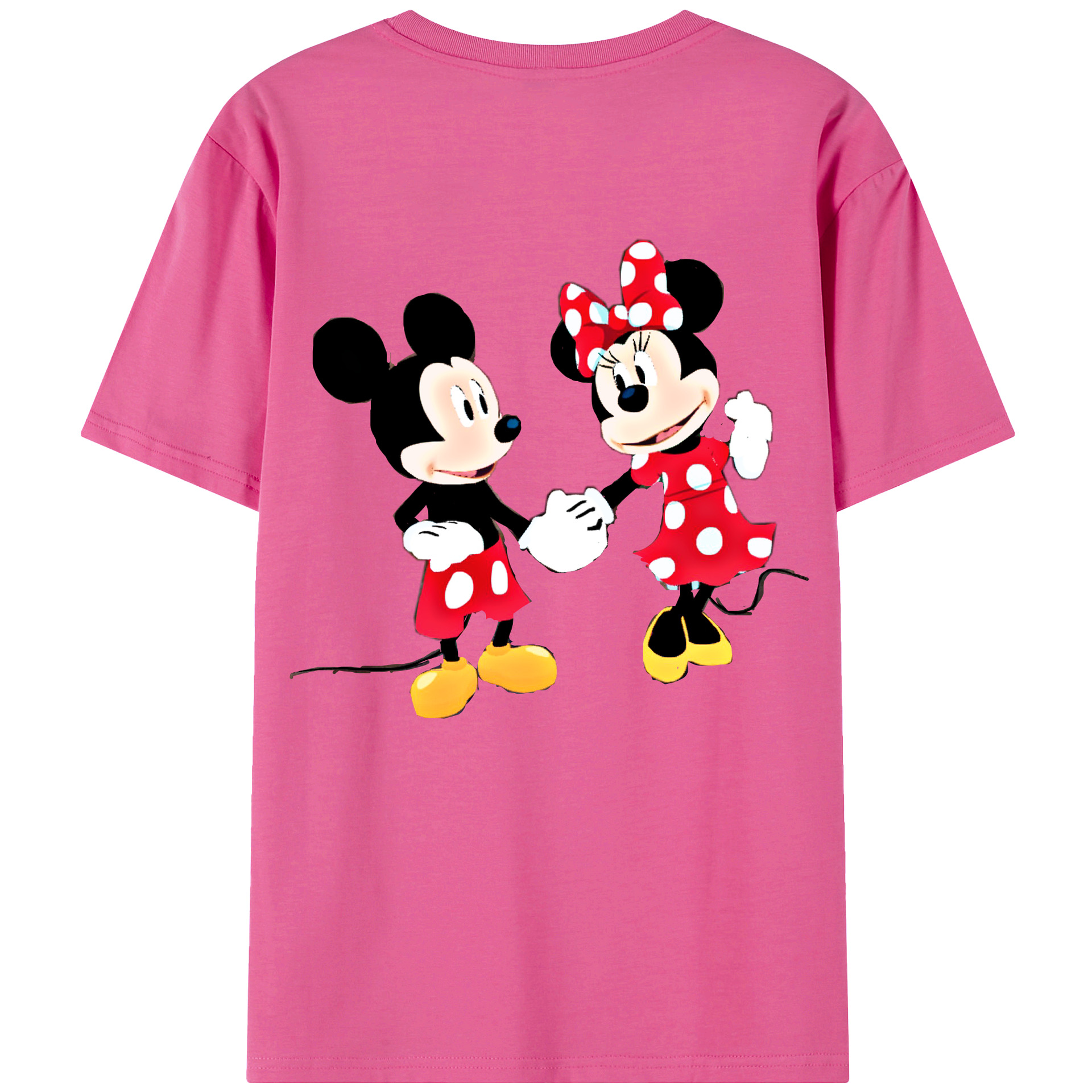 （画像用） ミッキーマウス Mickey Mouse レディース半袖Tシャツ(バックプリント)