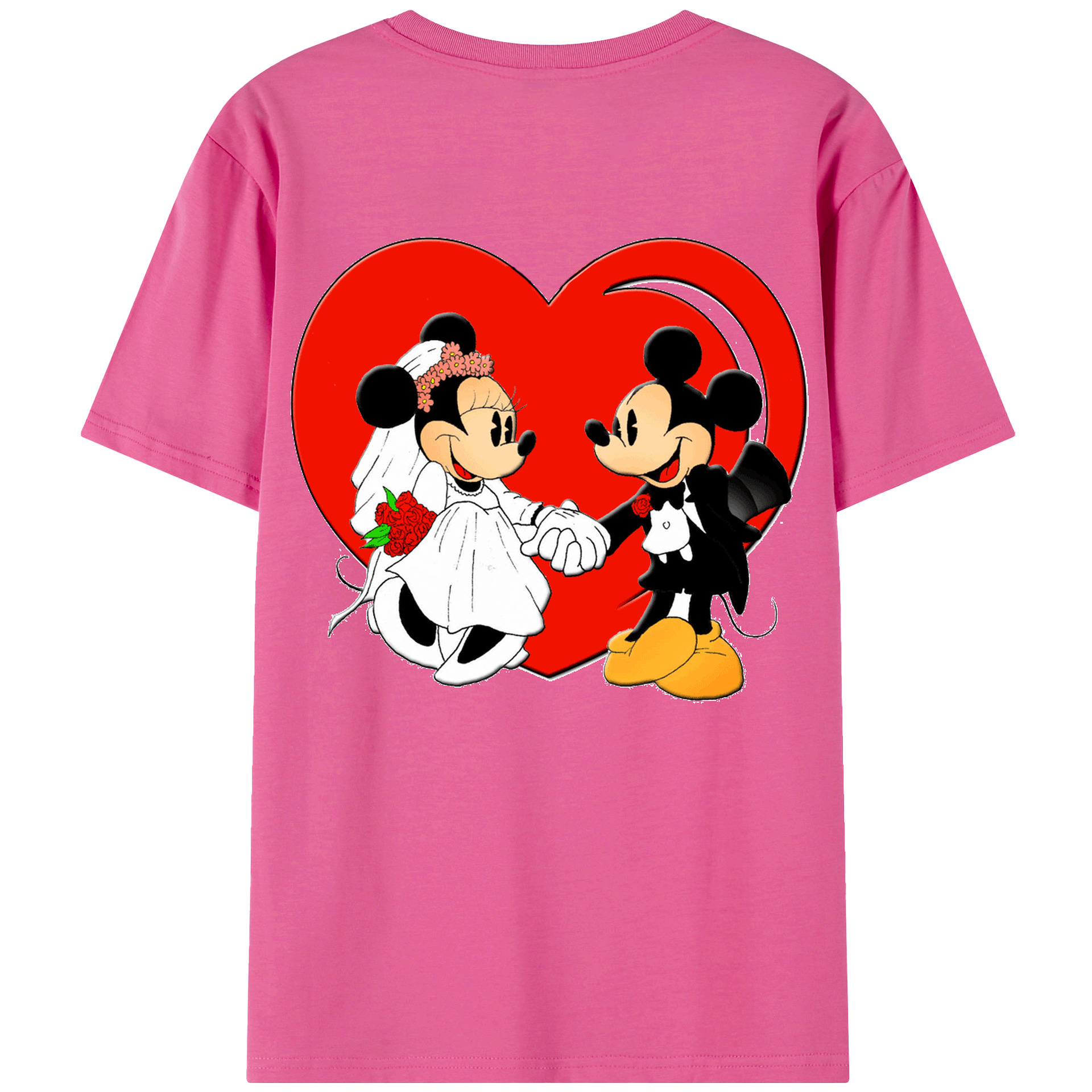 （画像用） ミッキーマウス Mickey Mouse レディース半袖Tシャツ(バックプリント)