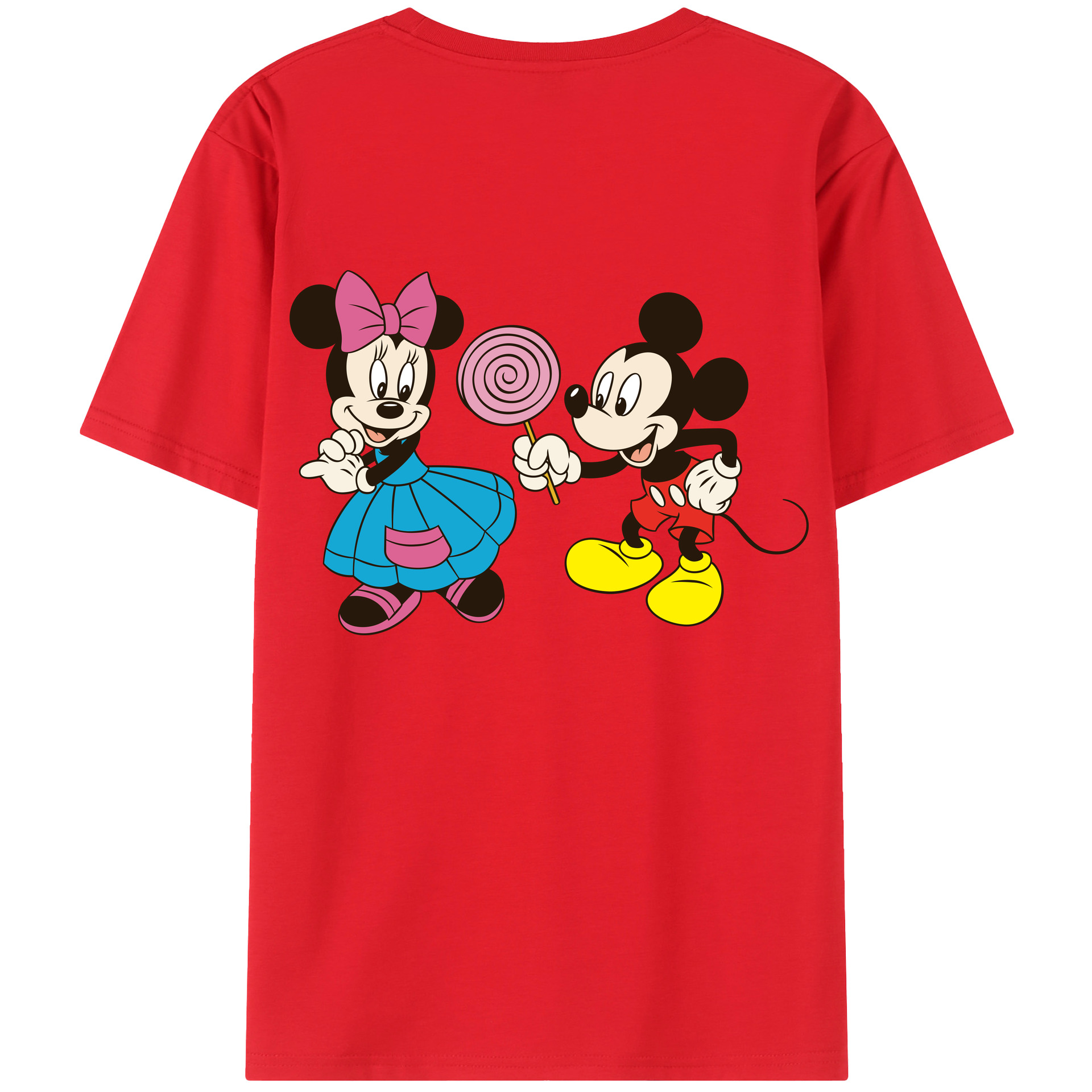 （画像用） ミッキーマウス Mickey Mouse レディース半袖Tシャツ(バックプリント)