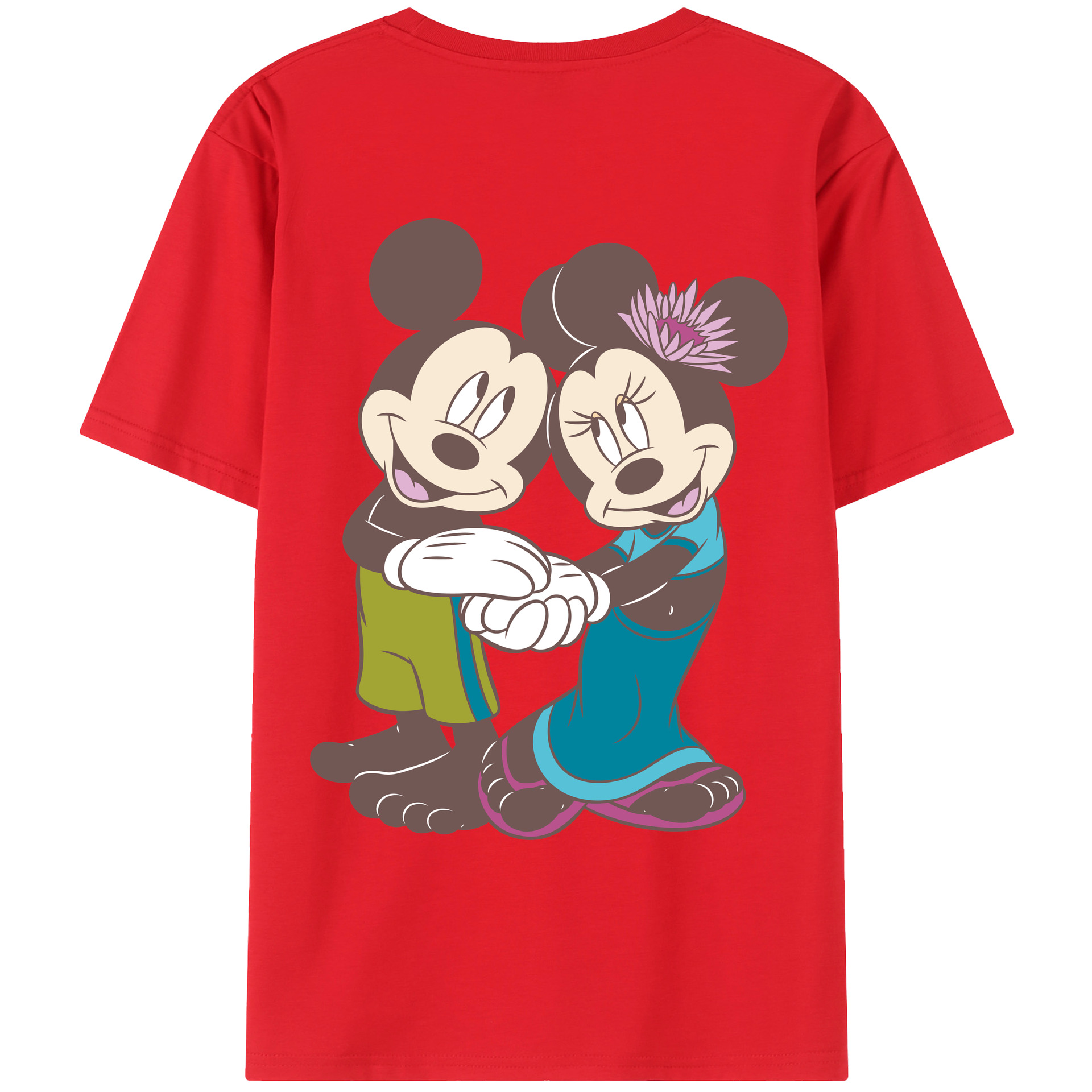 （画像用） ミッキーマウス Mickey Mouse レディース半袖Tシャツ(バックプリント)