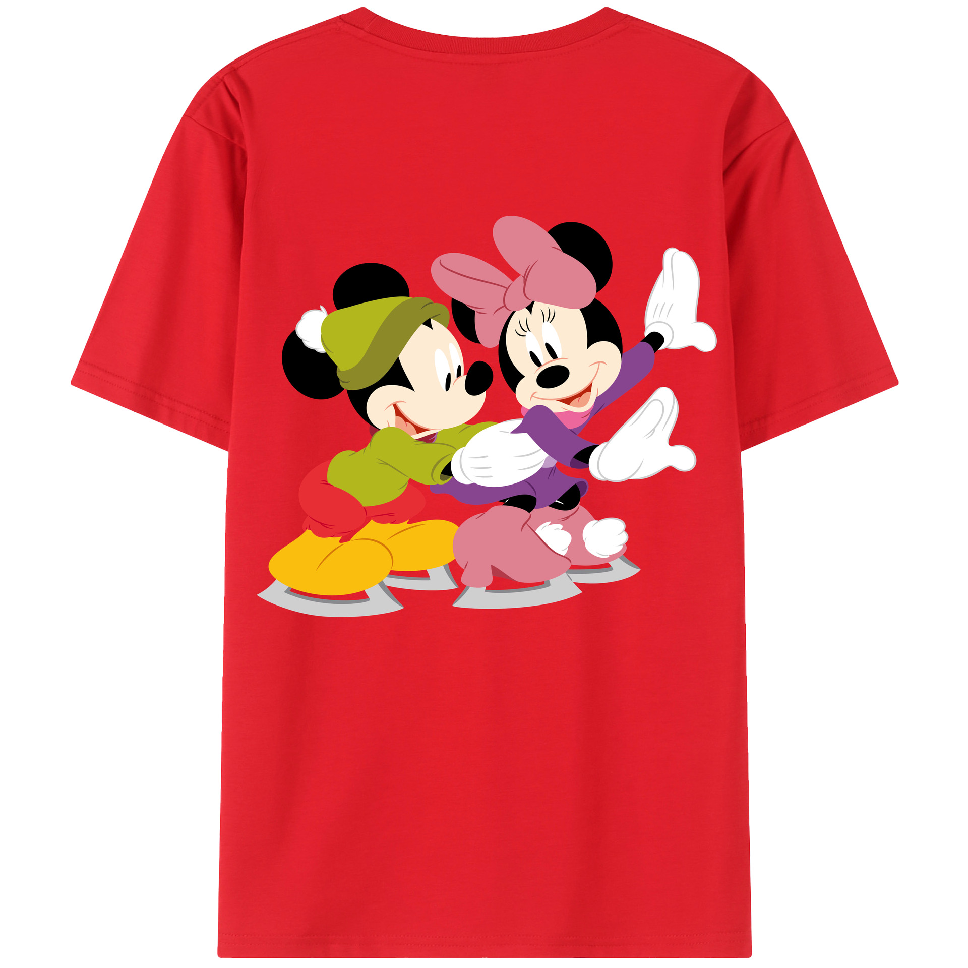 （画像用） ミッキーマウス Mickey Mouse レディース半袖Tシャツ(バックプリント)