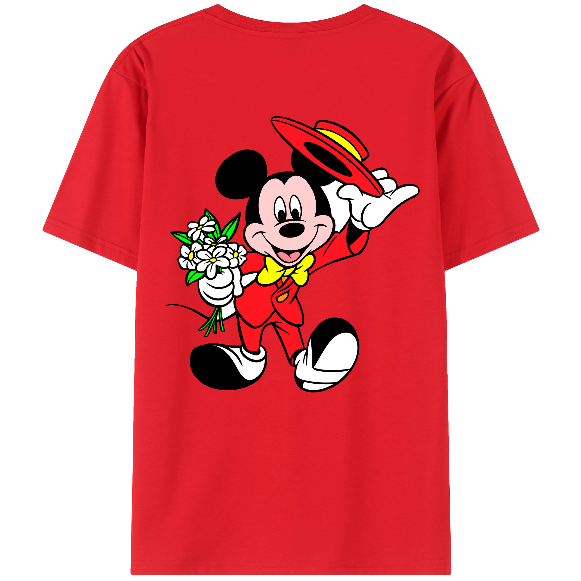 （画像用） ミッキーマウス Mickey Mouse レディース半袖Tシャツ(バックプリント)