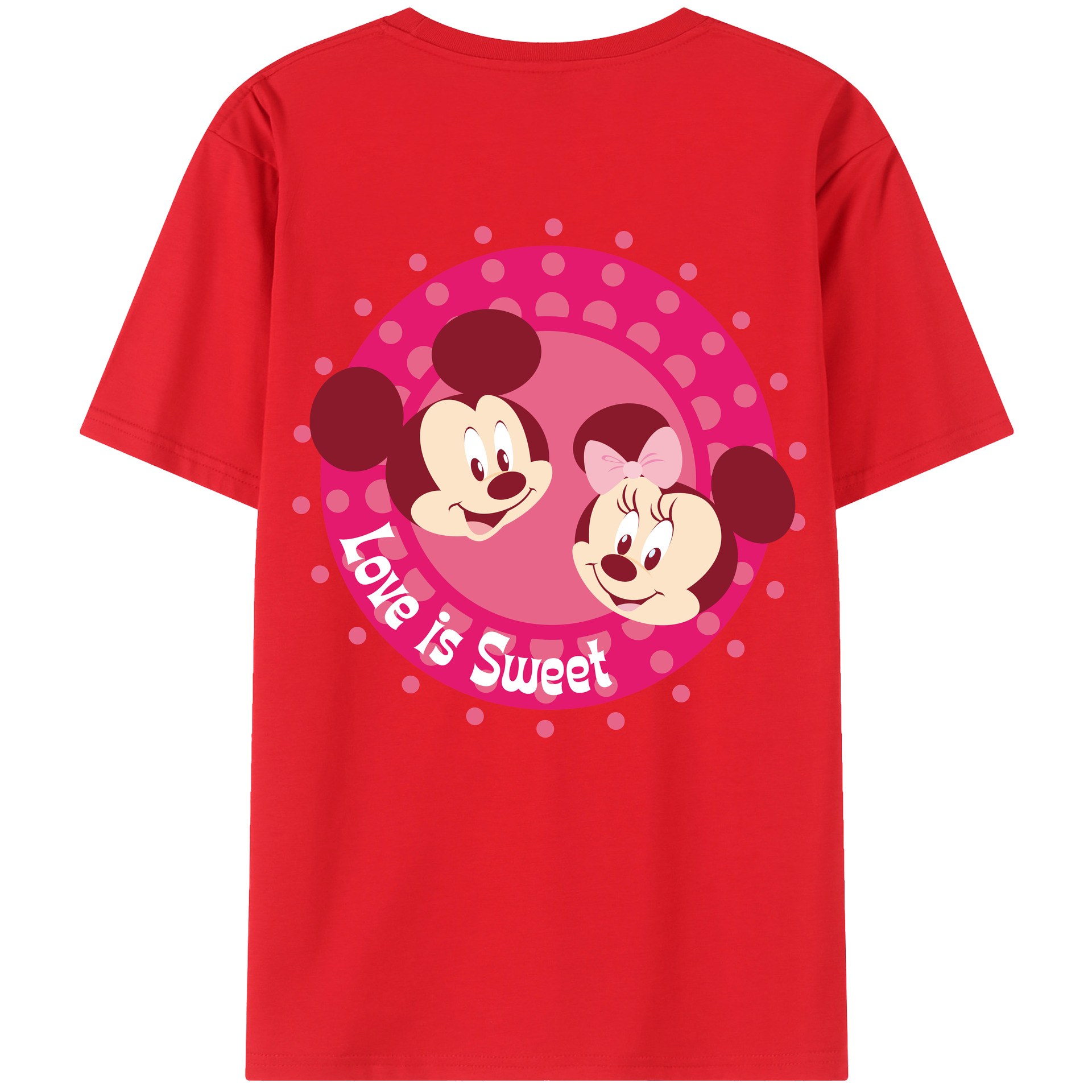 （画像用） ミッキーマウス Mickey Mouse レディース半袖Tシャツ(バックプリント)
