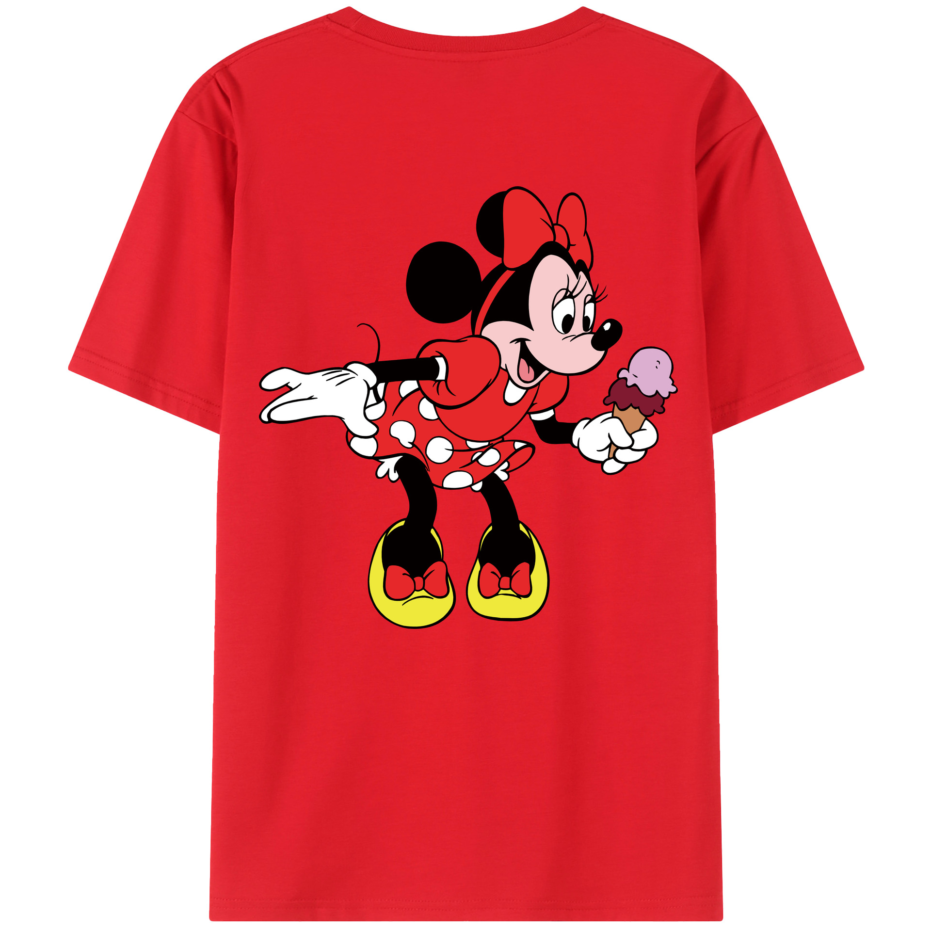 （画像用） ミッキーマウス Mickey Mouse レディース半袖Tシャツ(バックプリント)