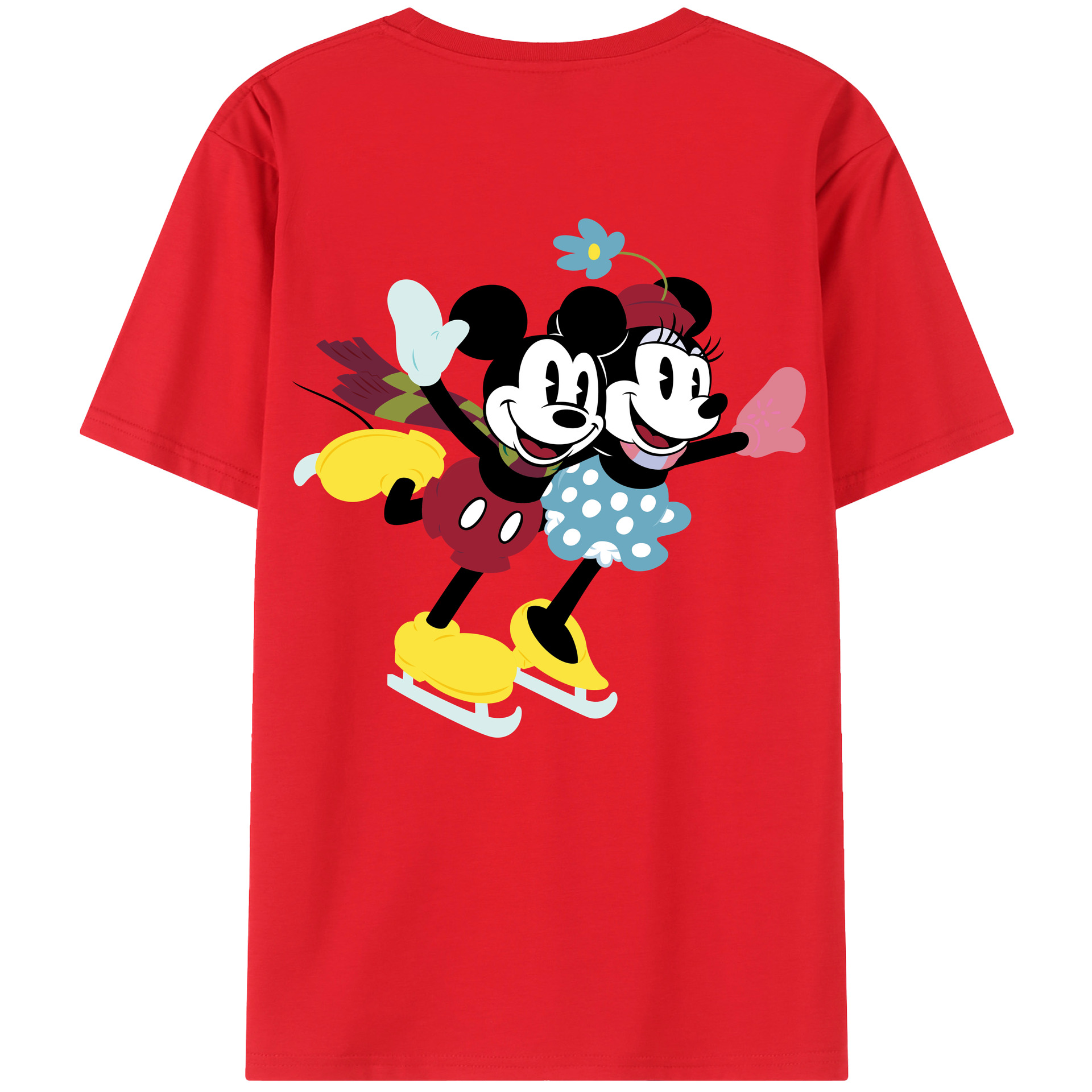 （画像用） ミッキーマウス Mickey Mouse レディース半袖Tシャツ(バックプリント)