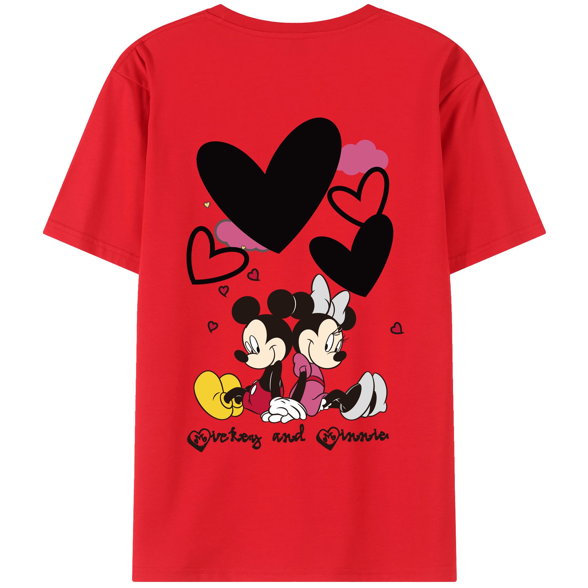 （画像用） ミッキーマウス Mickey Mouse レディース半袖Tシャツ(バックプリント)