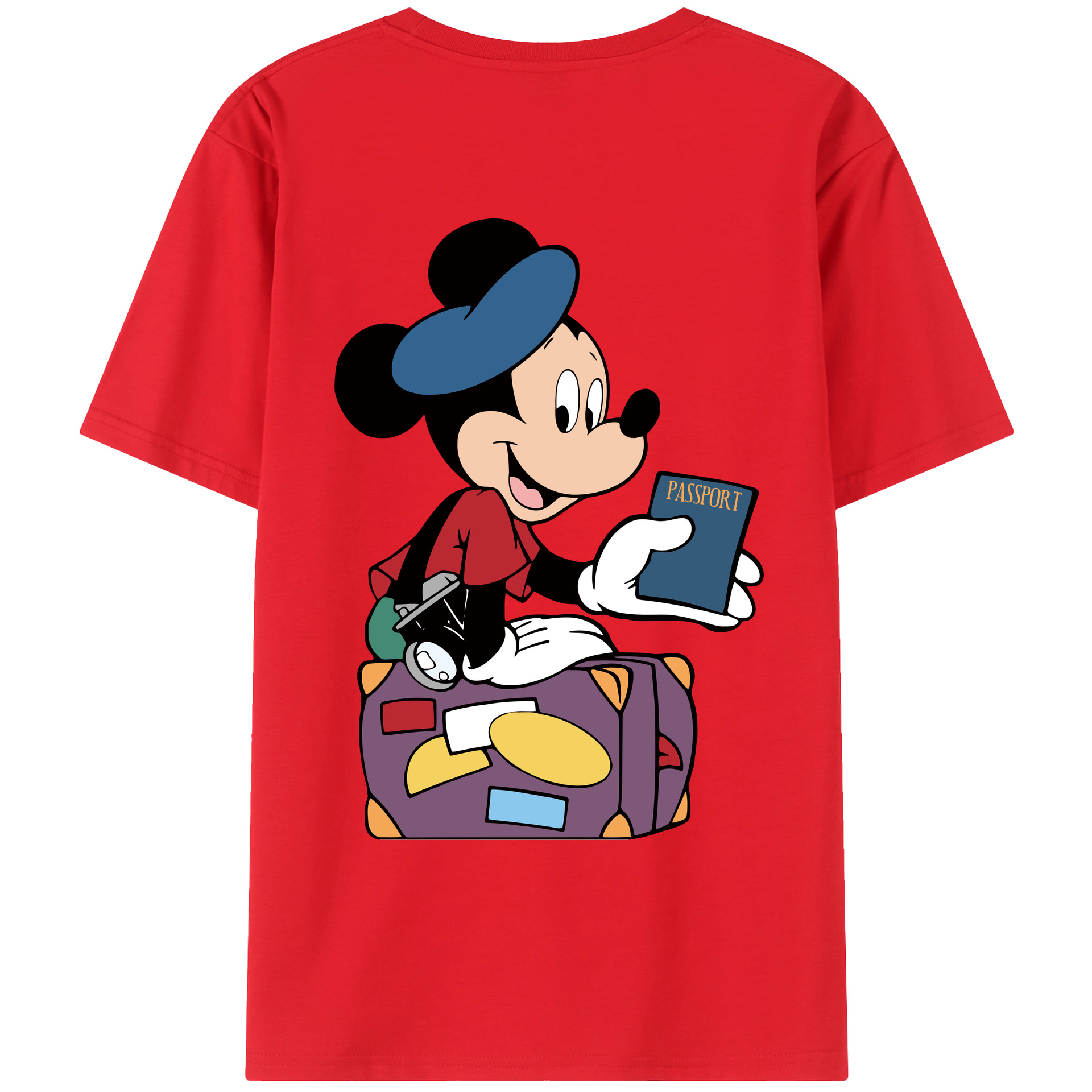（画像用） ミッキーマウス Mickey Mouse レディース半袖Tシャツ(バックプリント)