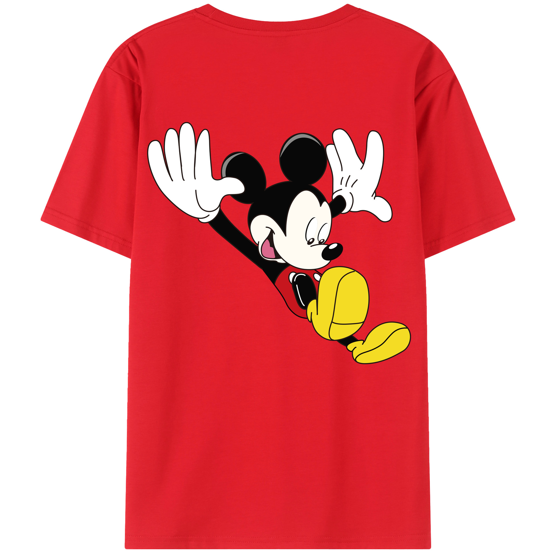 （画像用） ミッキーマウス Mickey Mouse レディース半袖Tシャツ(バックプリント)