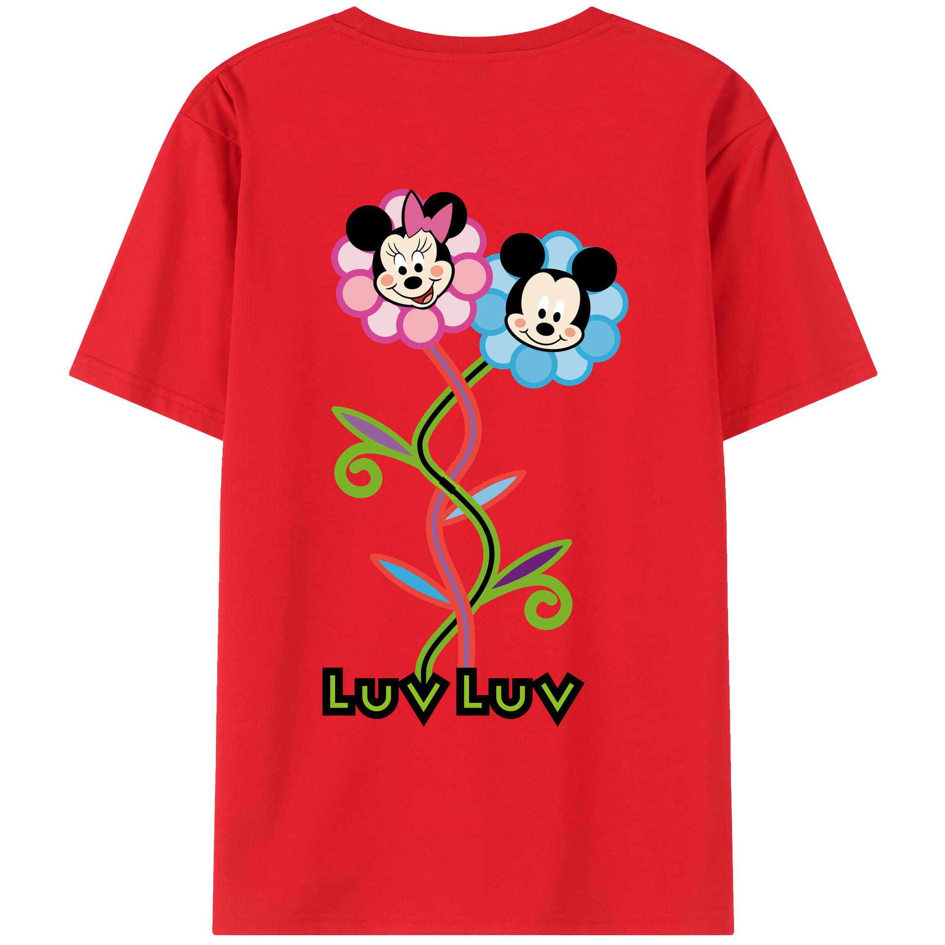 （画像用） ミッキーマウス Mickey Mouse レディース半袖Tシャツ(バックプリント)