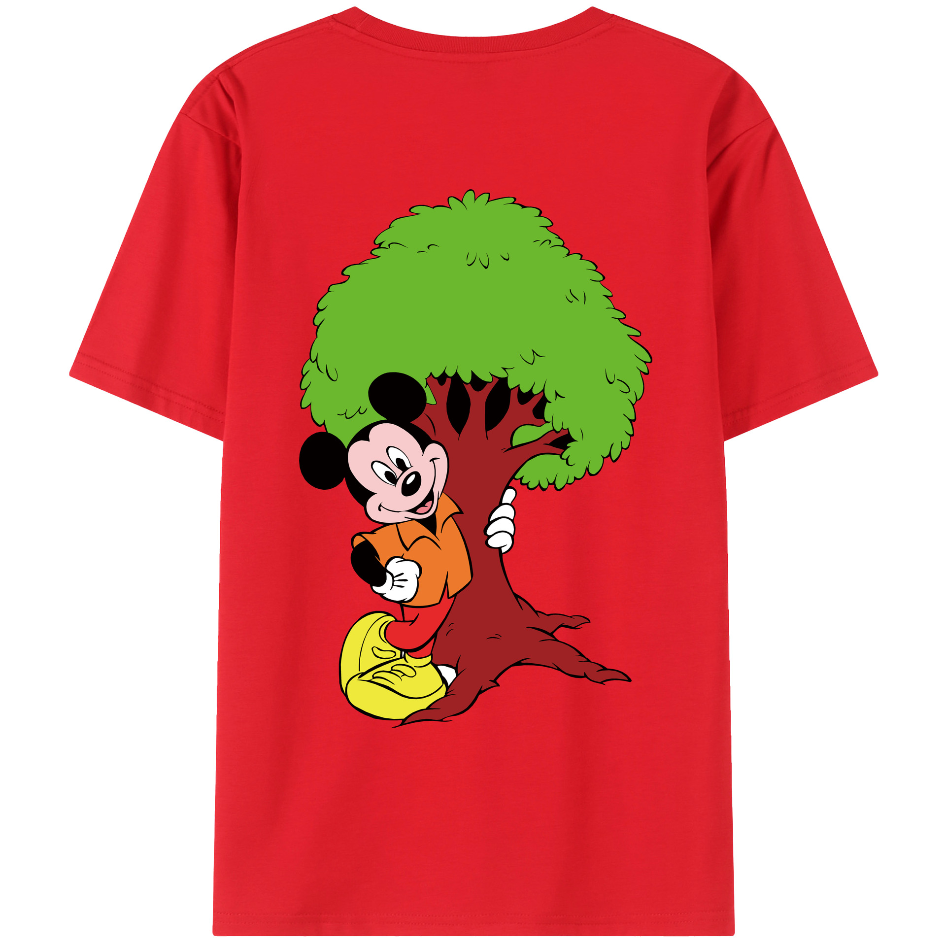 （画像用） ミッキーマウス Mickey Mouse レディース半袖Tシャツ(バックプリント)