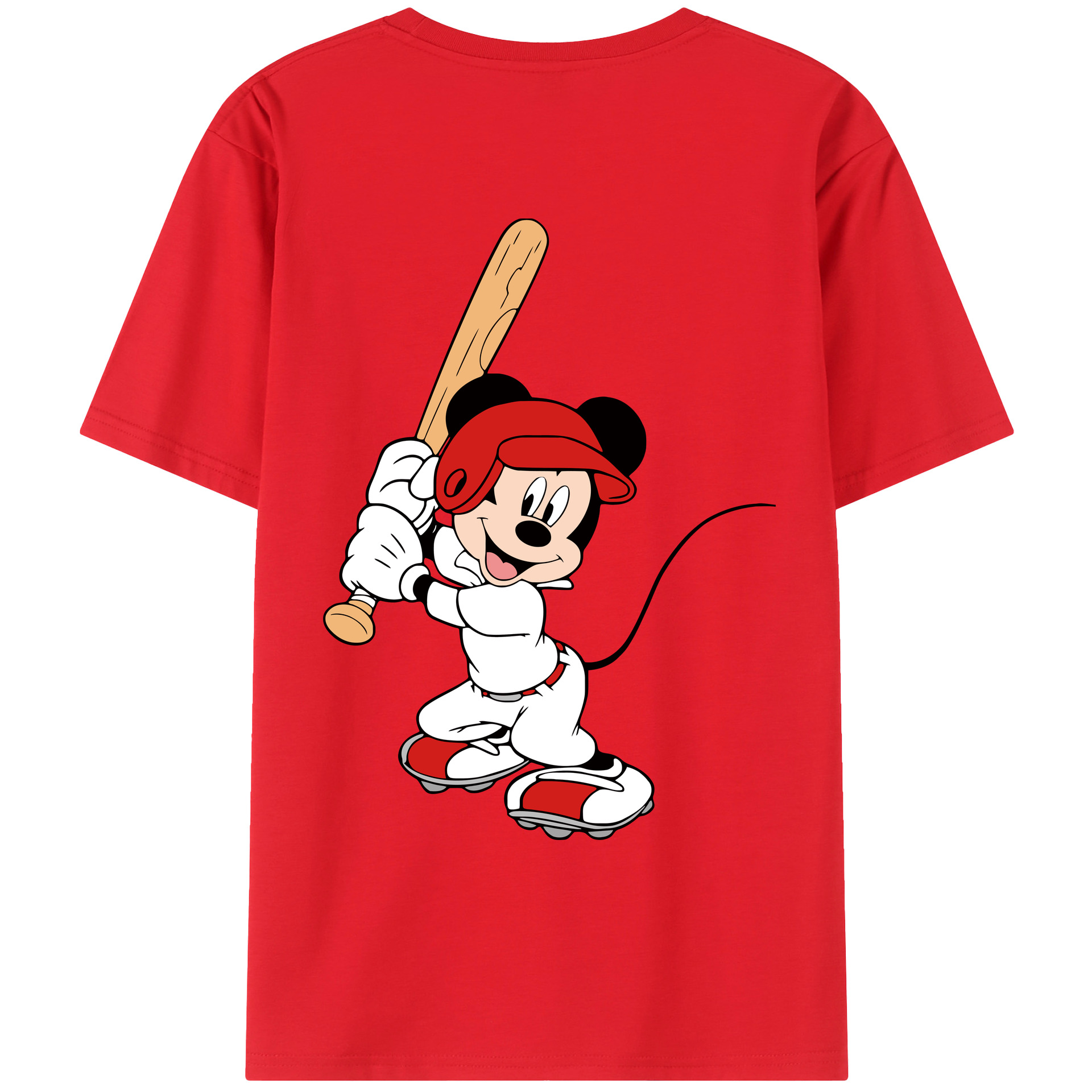 （画像用） ミッキーマウス Mickey Mouse レディース半袖Tシャツ(バックプリント)