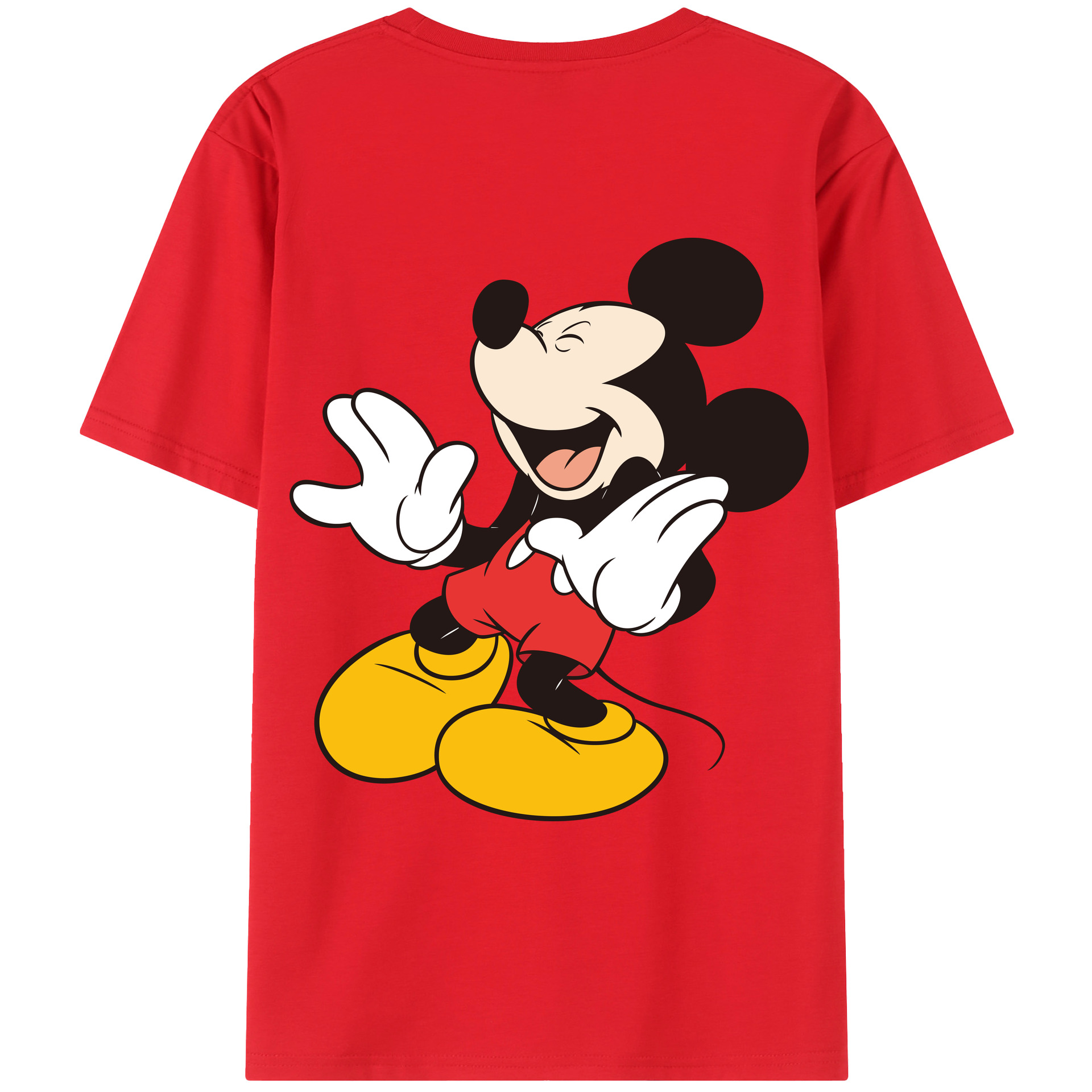 （画像用） ミッキーマウス Mickey Mouse レディース半袖Tシャツ(バックプリント)