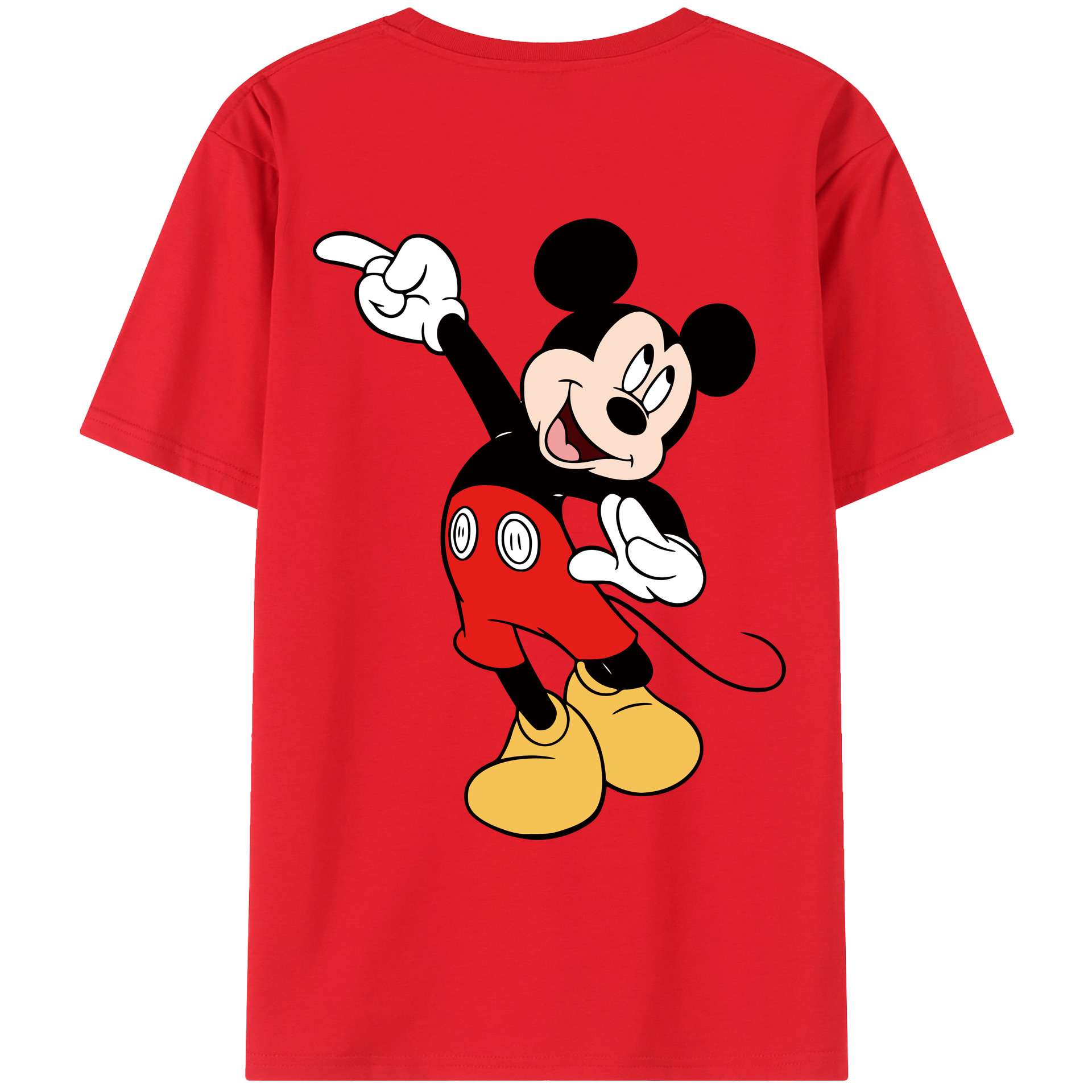 ミッキーマウス Mickey Mouse レディース半袖Tシャツ(バックプリント)
