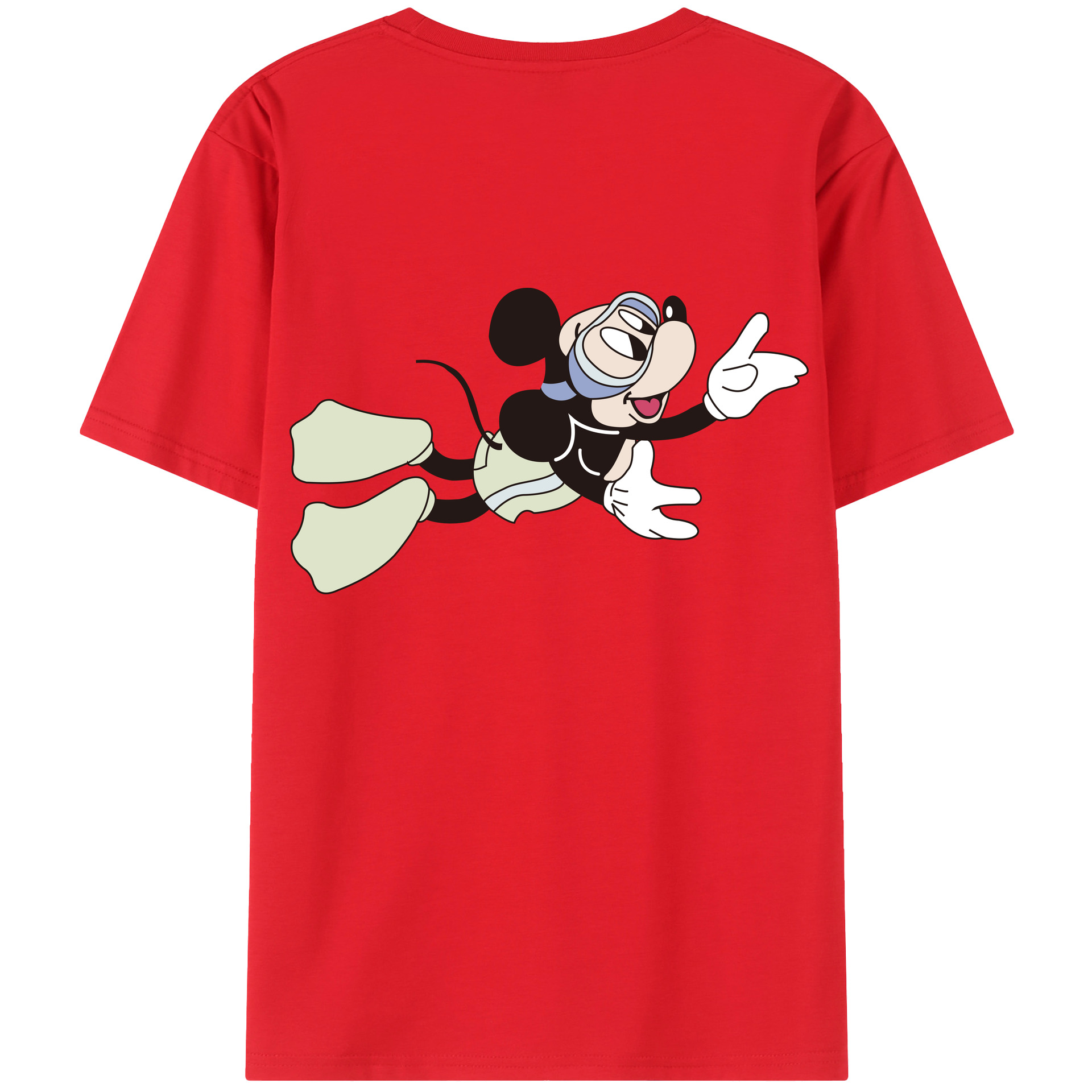 ミッキーマウス Mickey Mouse レディース半袖Tシャツ(バックプリント)
