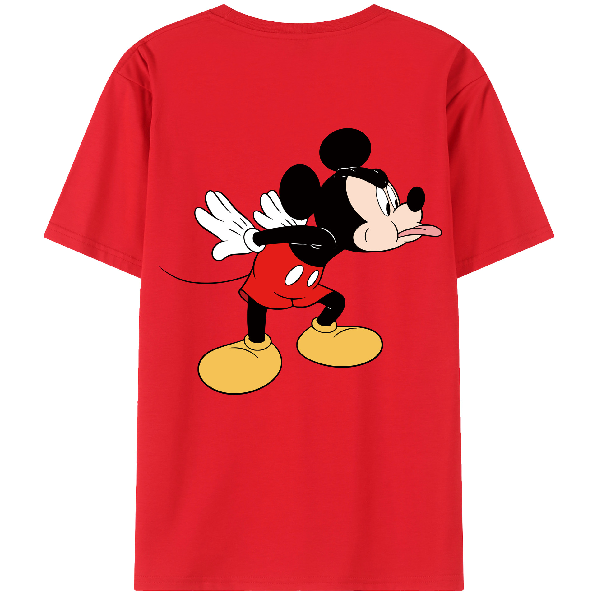 ミッキーマウス Mickey Mouse レディース半袖Tシャツ(バックプリント)