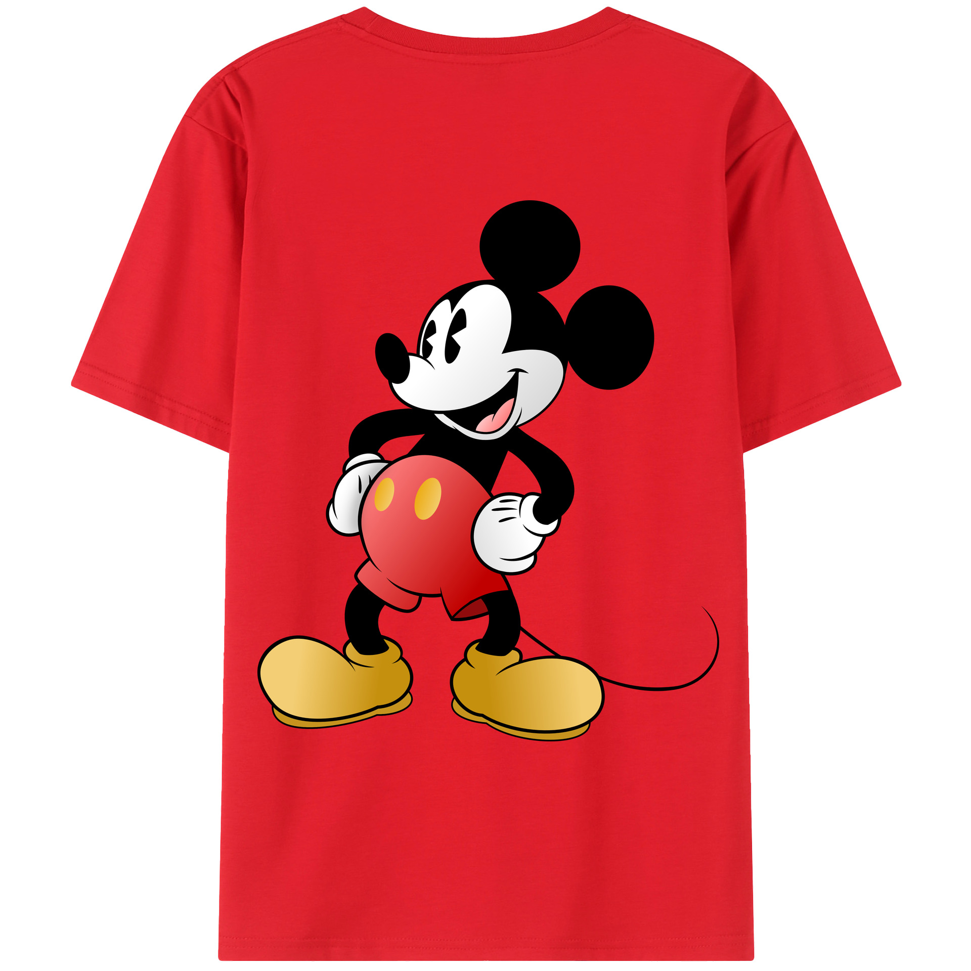 （画像用） ミッキーマウス Mickey Mouse レディース半袖Tシャツ(バックプリント)