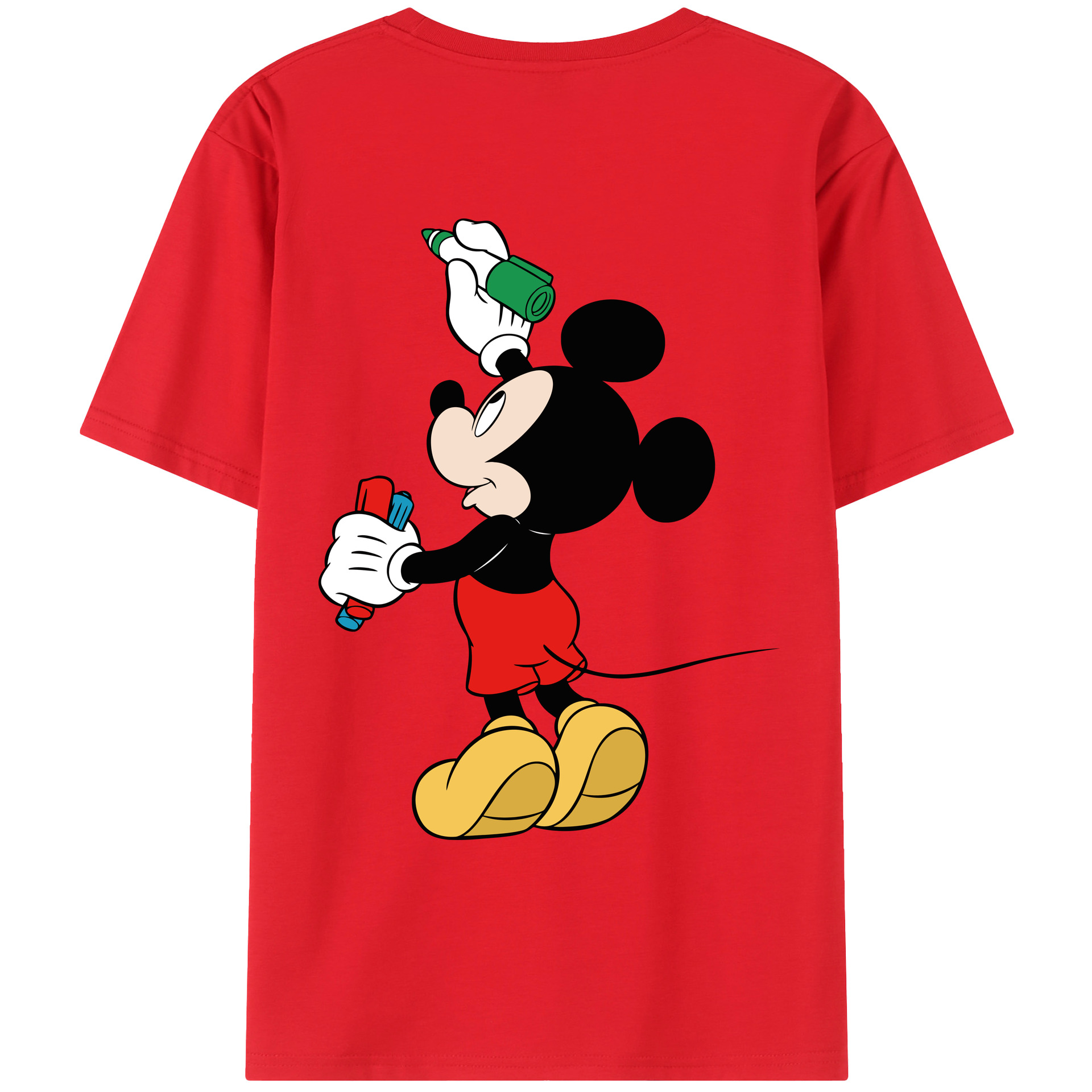 （画像用） ミッキーマウス Mickey Mouse レディース半袖Tシャツ(バックプリント)