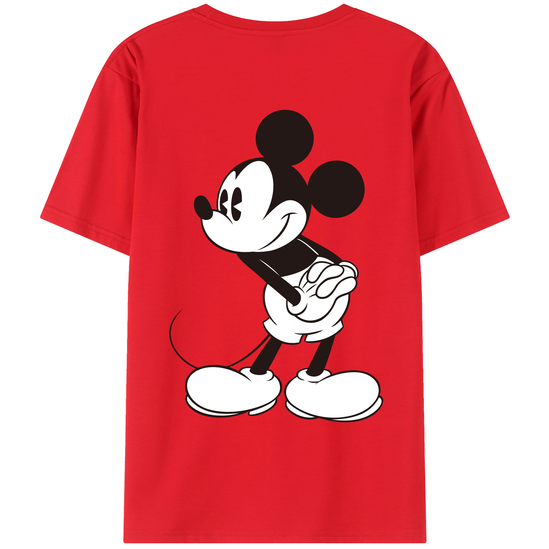 （画像用） ミッキーマウス Mickey Mouse レディース半袖Tシャツ(バックプリント)
