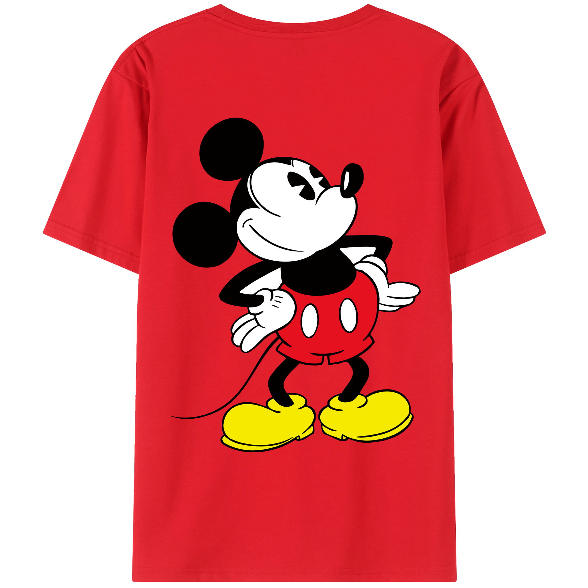 （画像用） ミッキーマウス Mickey Mouse レディース半袖Tシャツ(バックプリント)