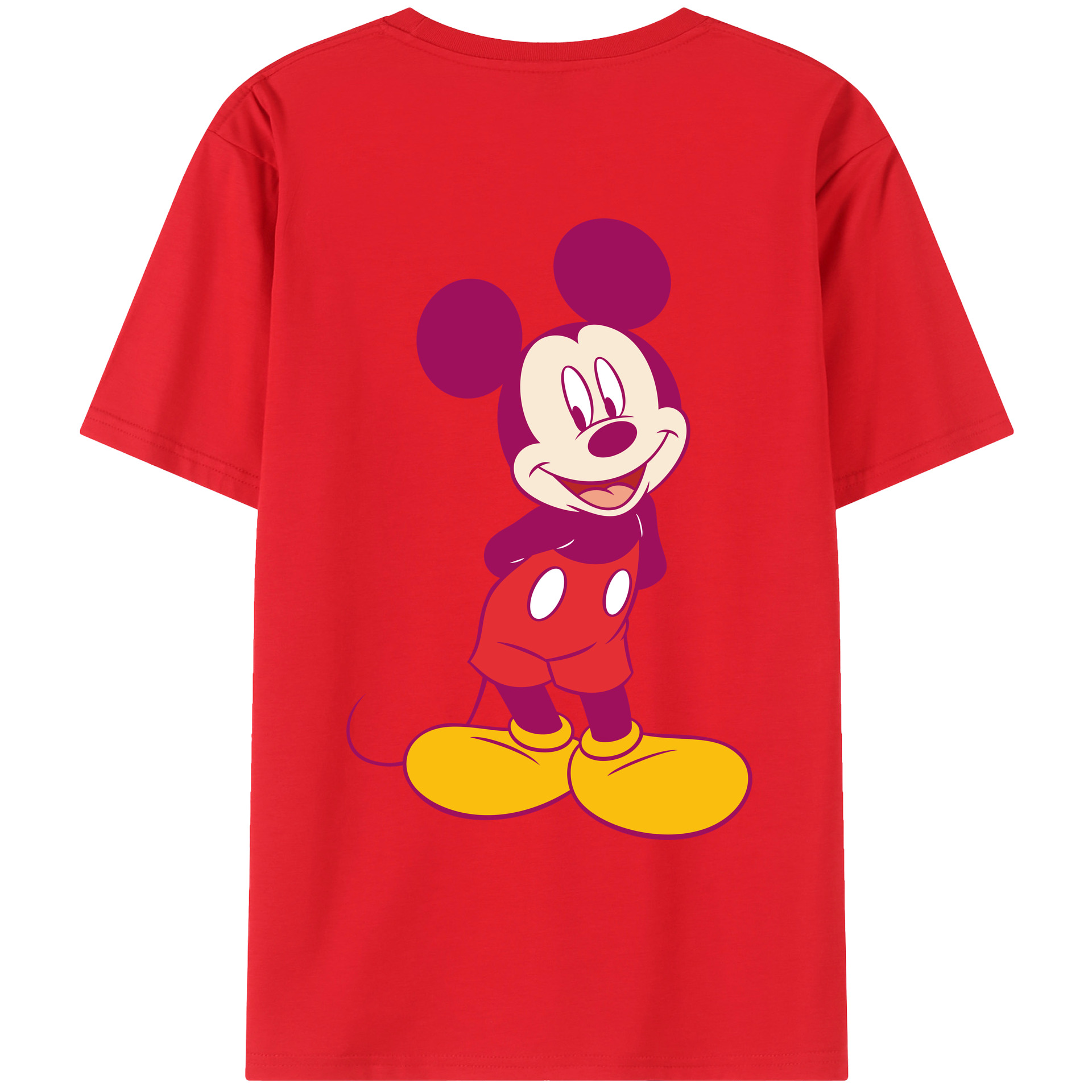 （画像用） ミッキーマウス Mickey Mouse レディース半袖Tシャツ(バックプリント)