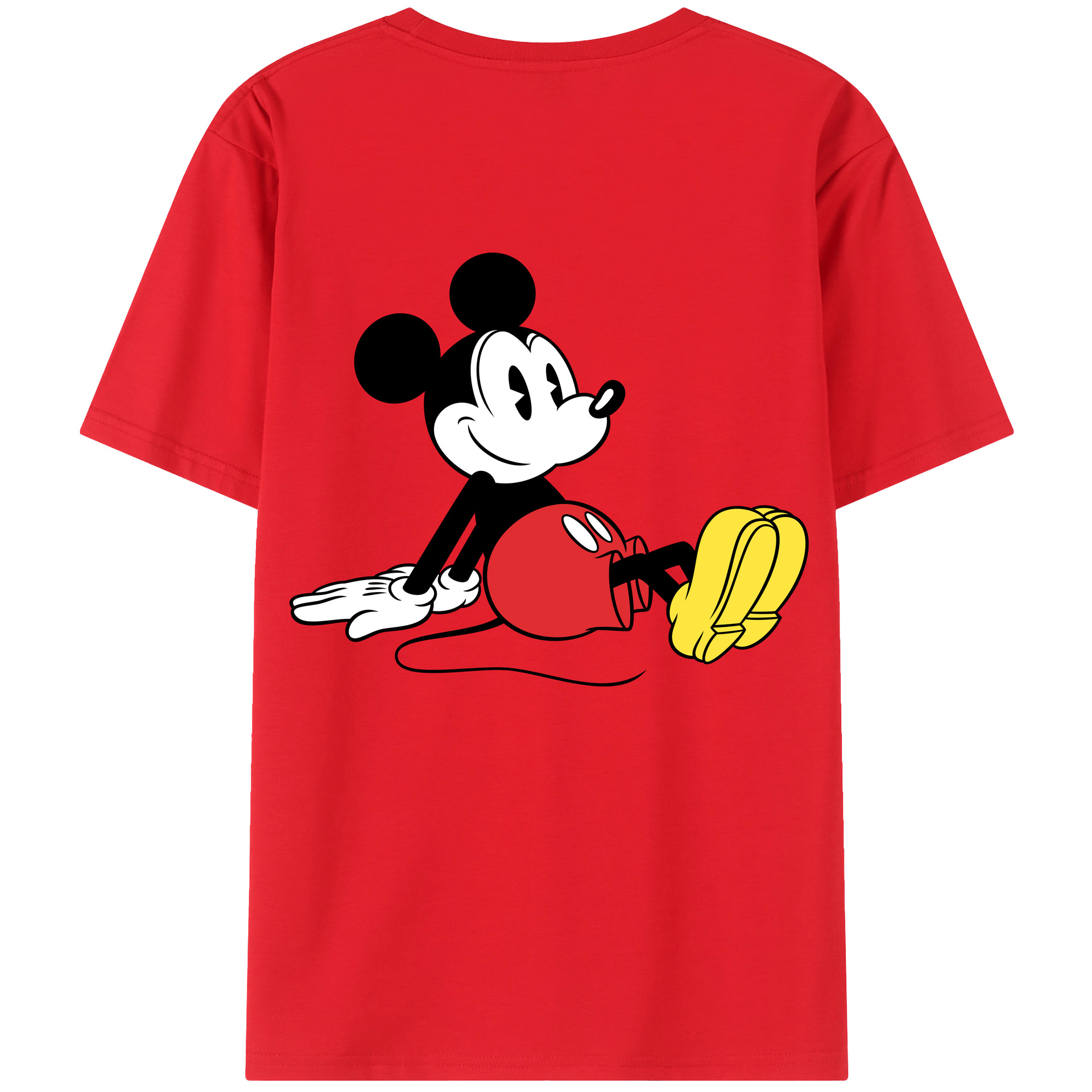 （画像用） ミッキーマウス Mickey Mouse レディース半袖Tシャツ(バックプリント)