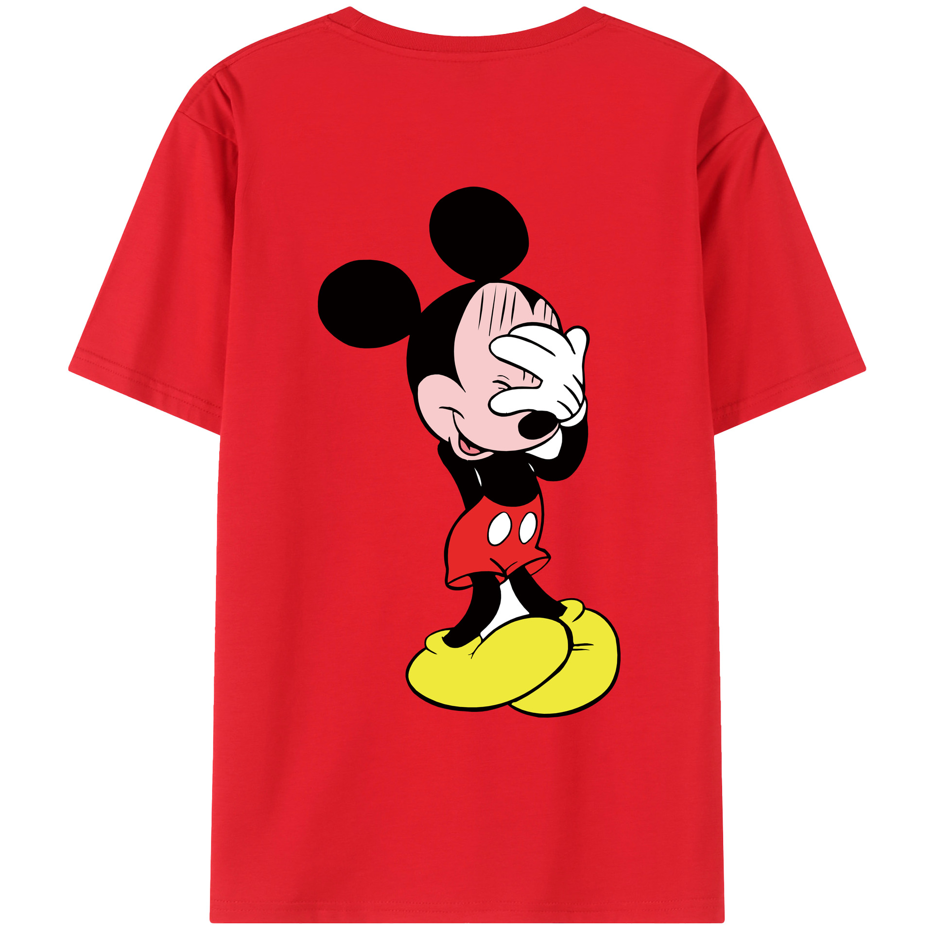 （画像用） ミッキーマウス Mickey Mouse レディース半袖Tシャツ(バックプリント)