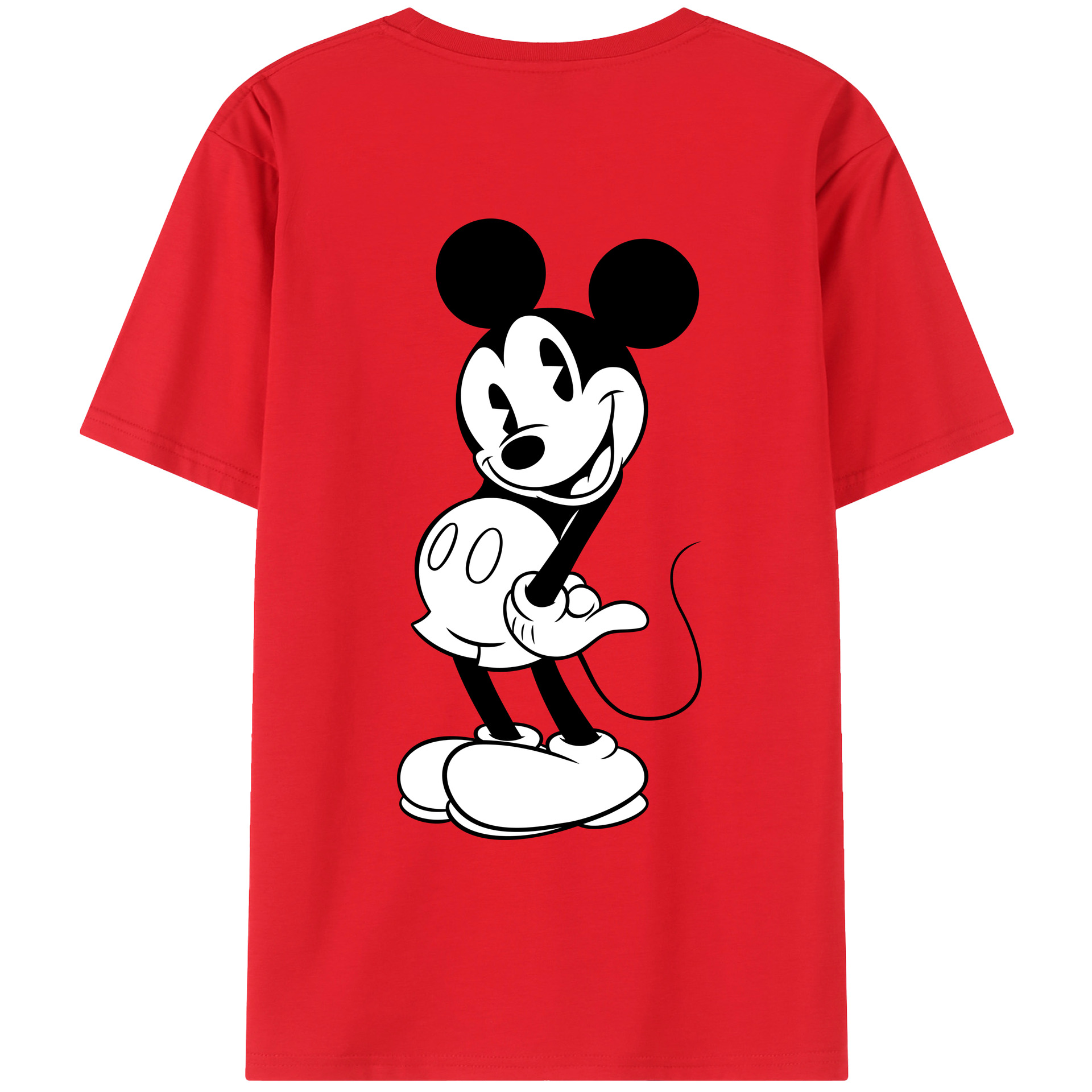 （画像用） ミッキーマウス Mickey Mouse レディース半袖Tシャツ(バックプリント)