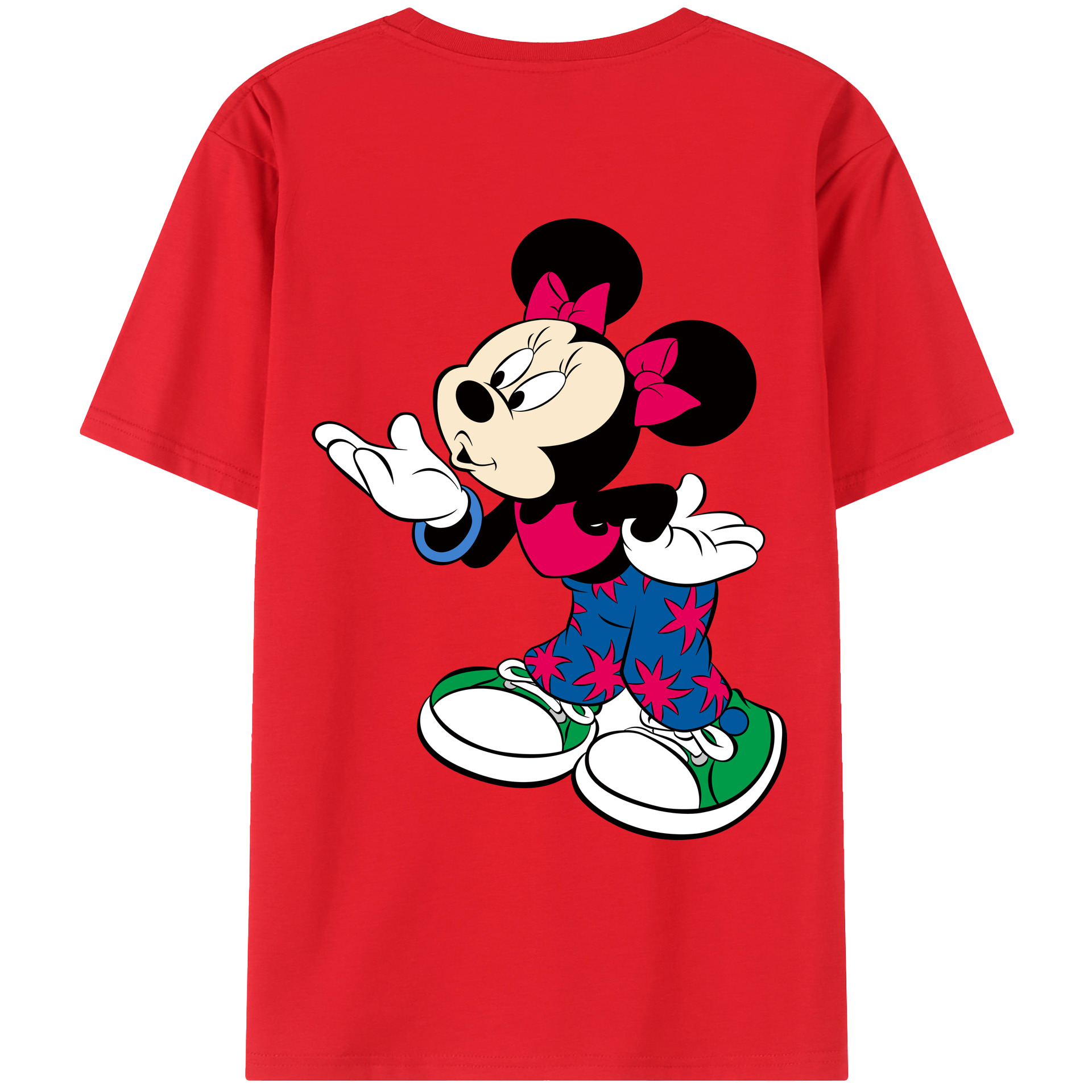 （画像用） ミッキーマウス Mickey Mouse レディース半袖Tシャツ(バックプリント)