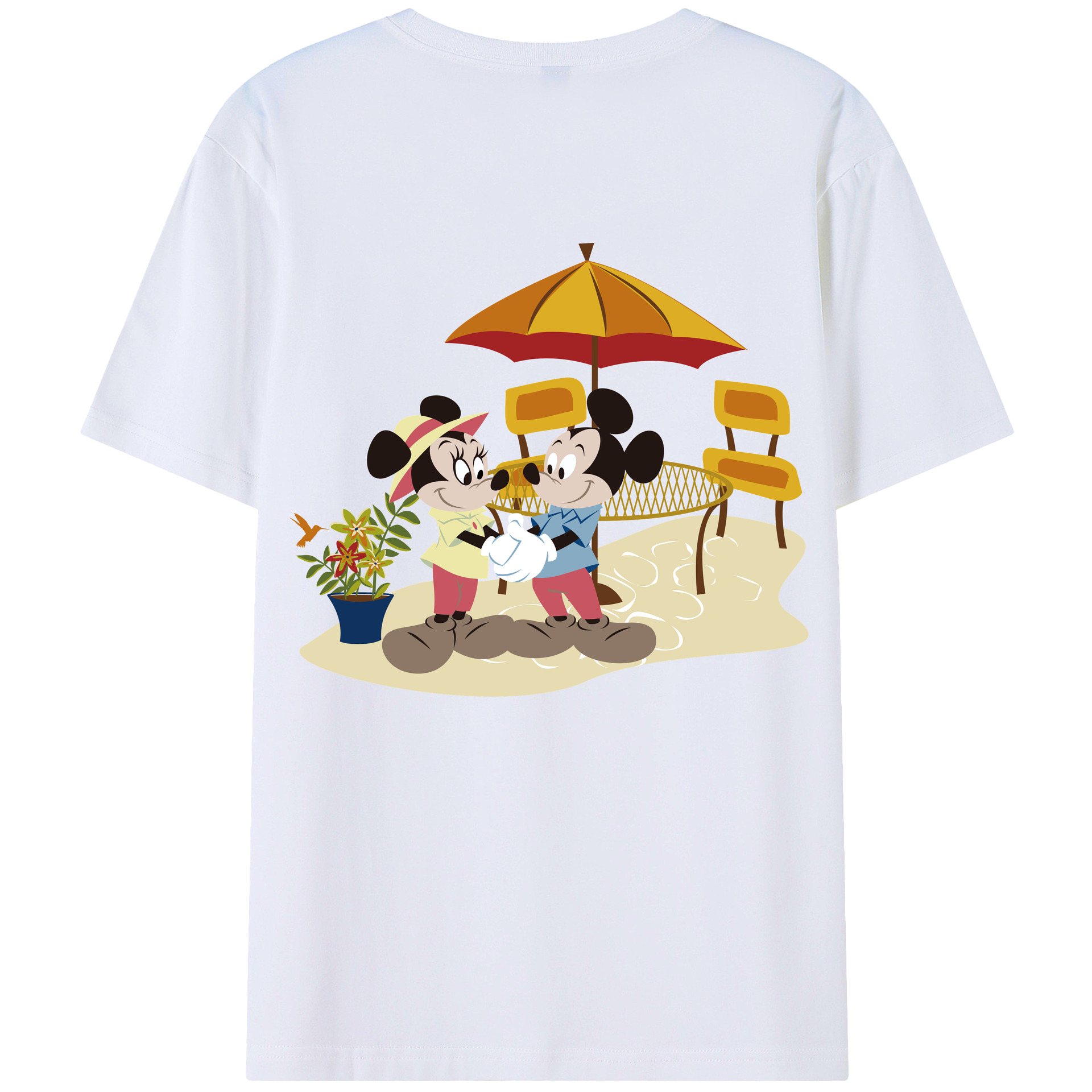 （画像用） ミッキーマウス Mickey Mouse レディース半袖Tシャツ(バックプリント)