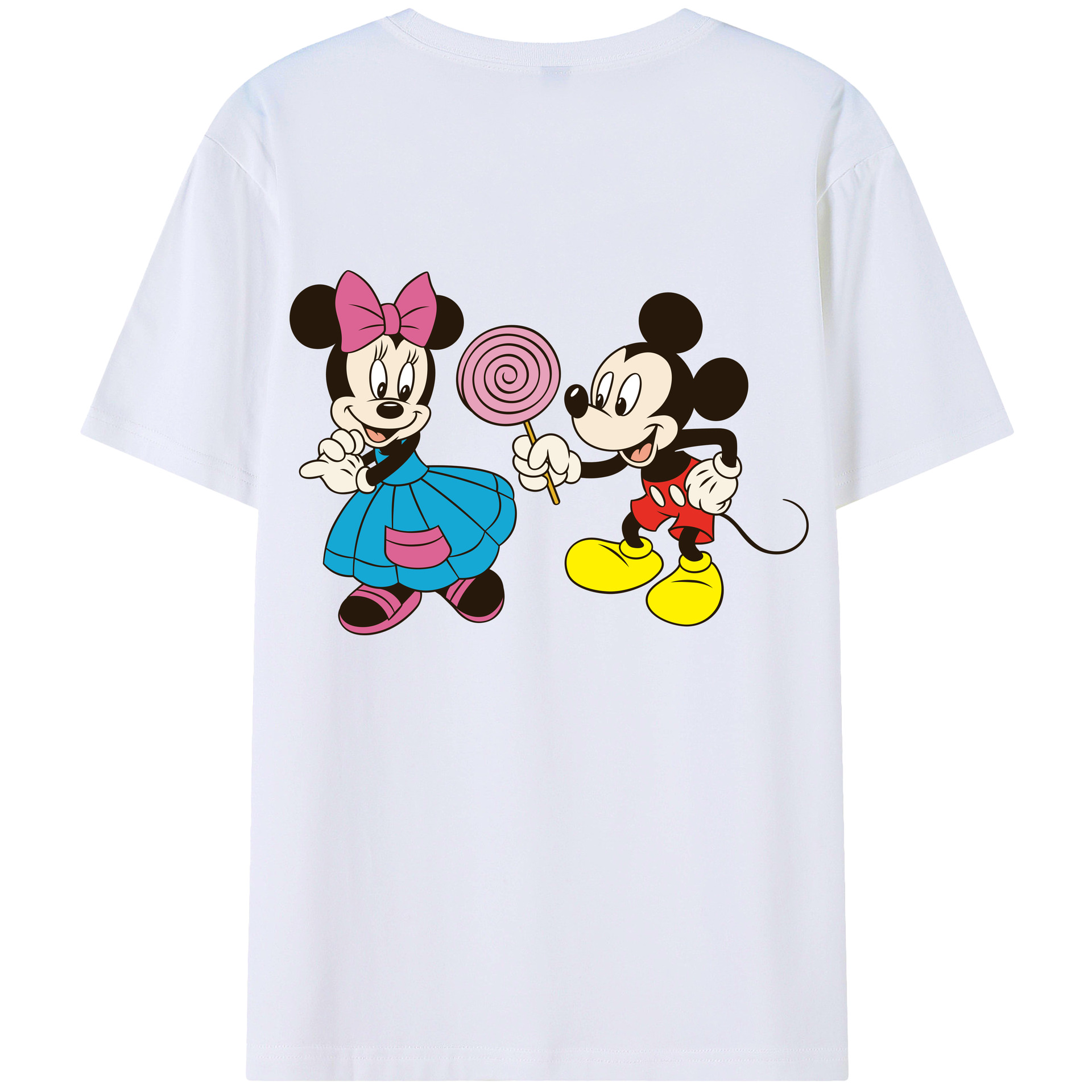 （画像用） ミッキーマウス Mickey Mouse レディース半袖Tシャツ(バックプリント)