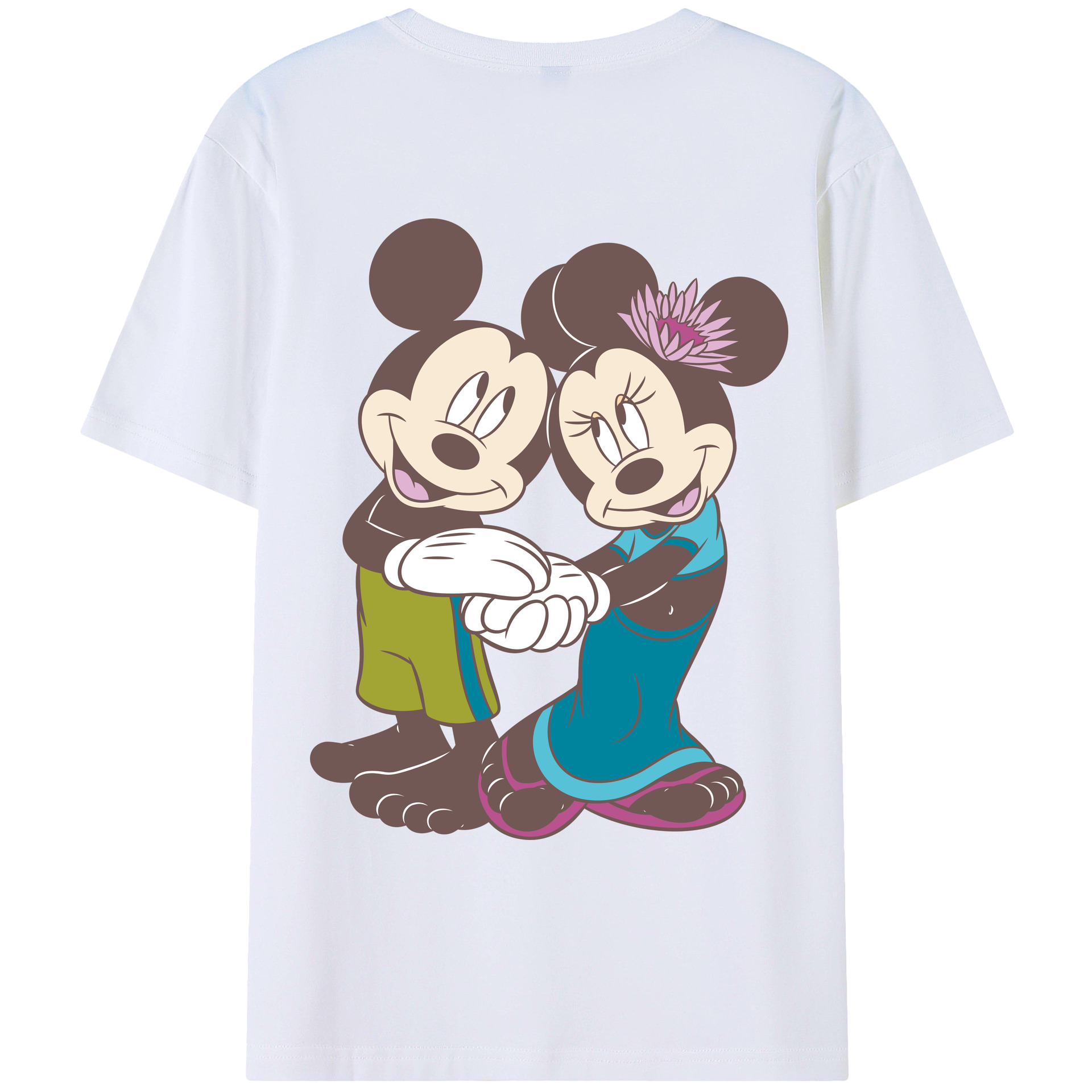 （画像用） ミッキーマウス Mickey Mouse レディース半袖Tシャツ(バックプリント)