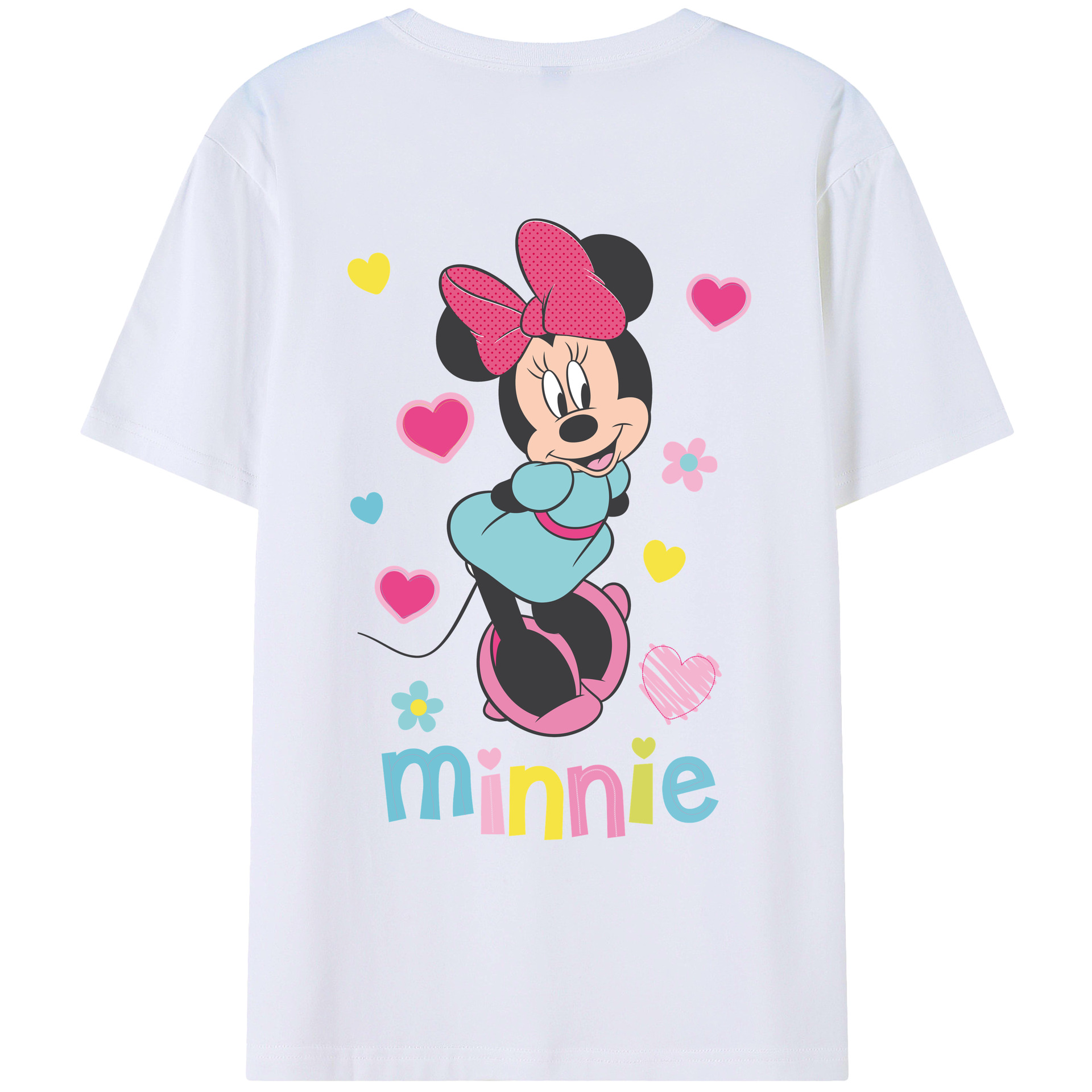 （画像用） ミッキーマウス Mickey Mouse レディース半袖Tシャツ(バックプリント)
