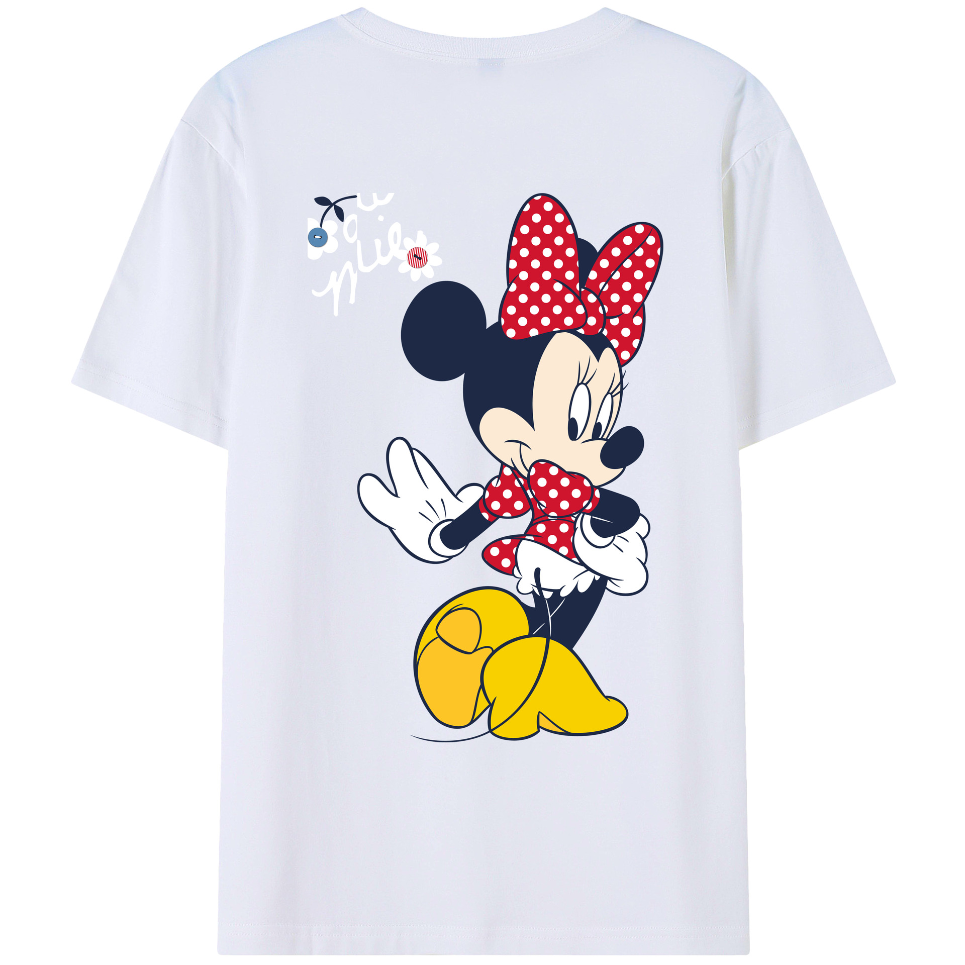 （画像用） ミッキーマウス Mickey Mouse レディース半袖Tシャツ(バックプリント)