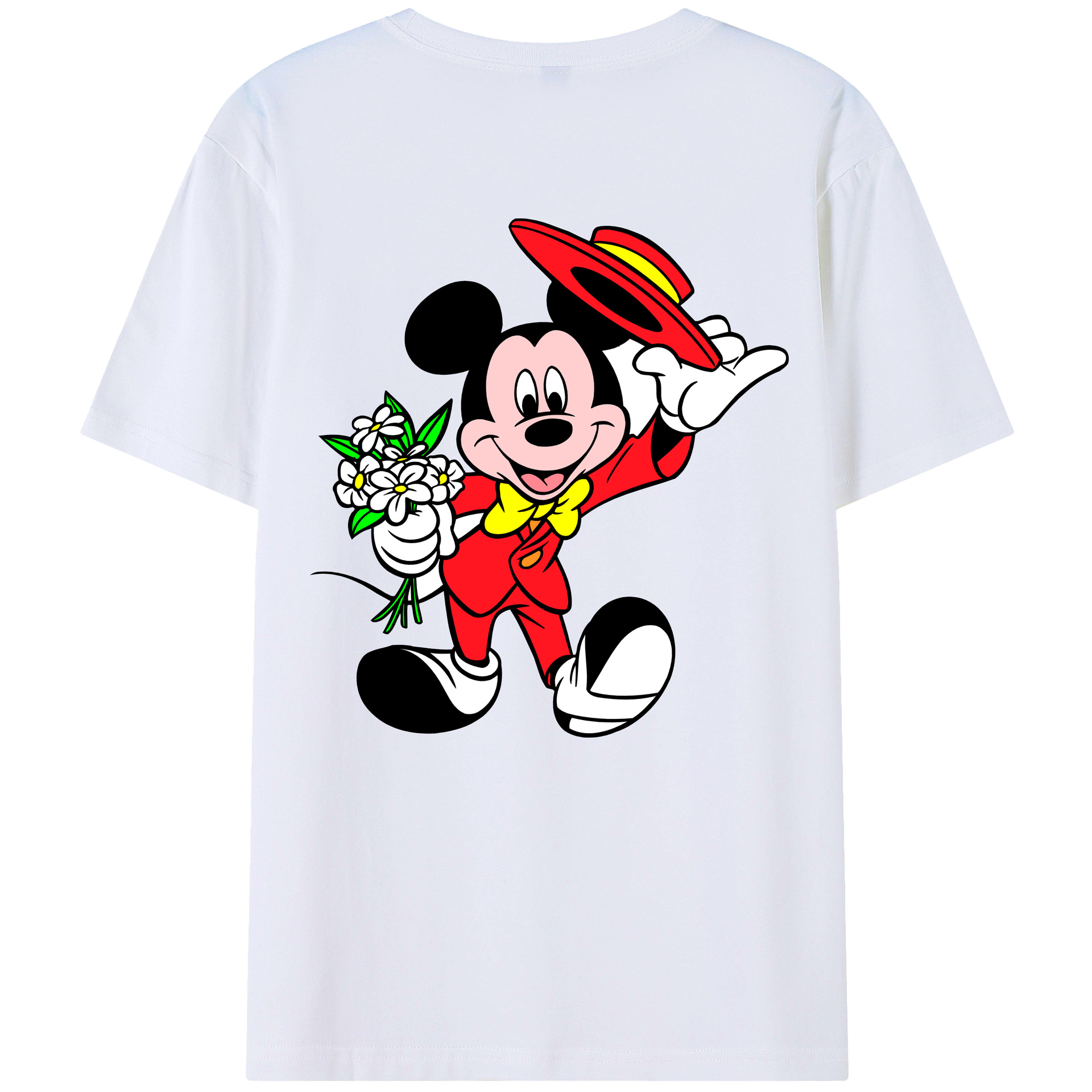 （画像用） ミッキーマウス Mickey Mouse レディース半袖Tシャツ(バックプリント)