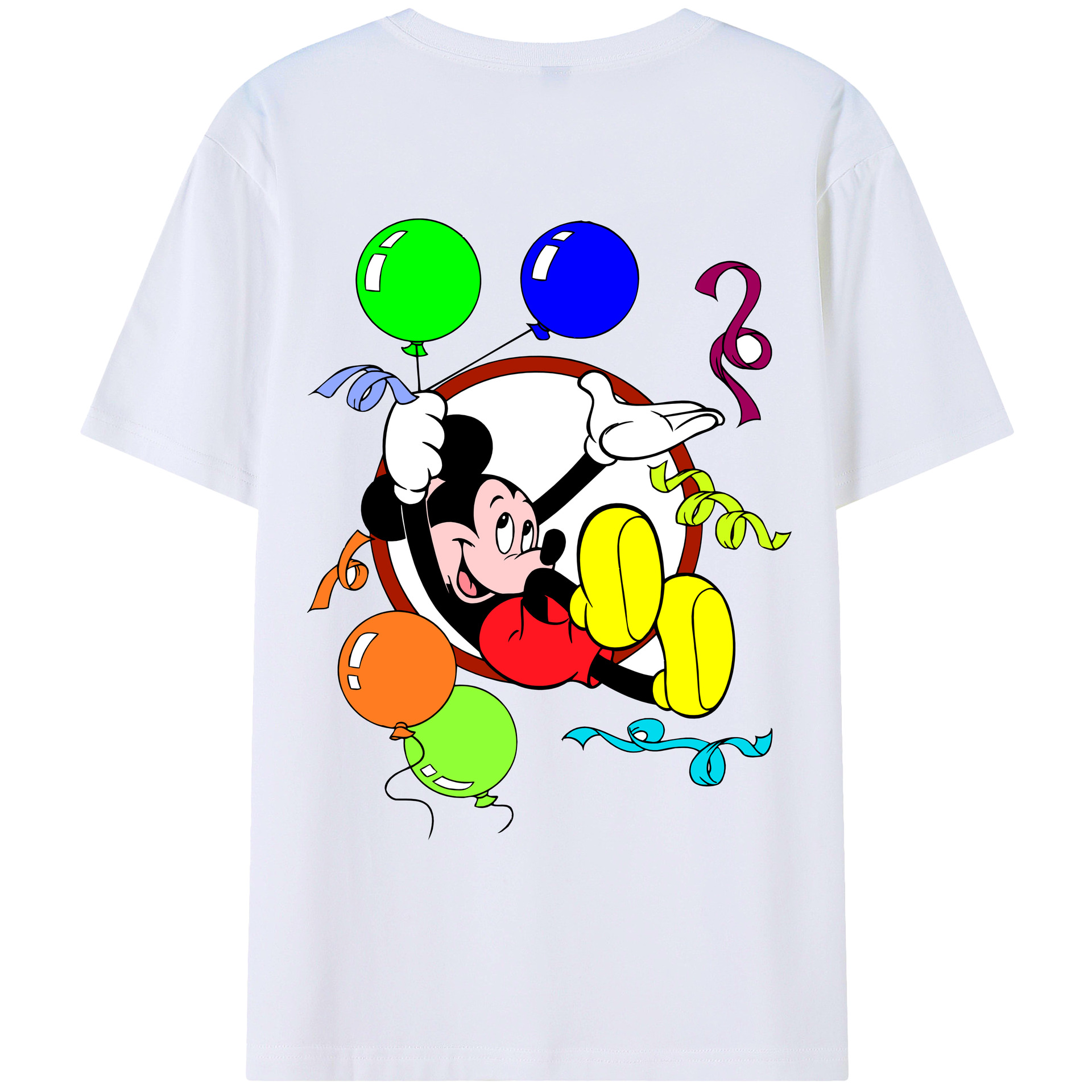 （画像用） ミッキーマウス Mickey Mouse レディース半袖Tシャツ(バックプリント)