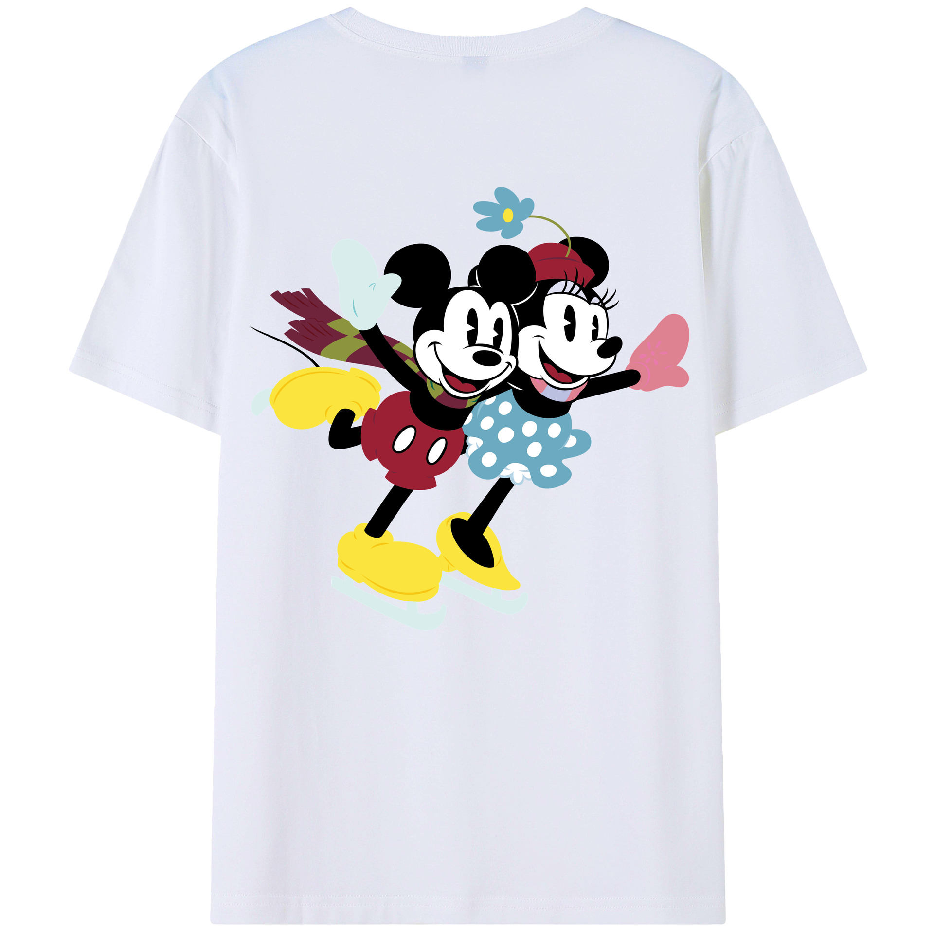 （画像用） ミッキーマウス Mickey Mouse レディース半袖Tシャツ(バックプリント)